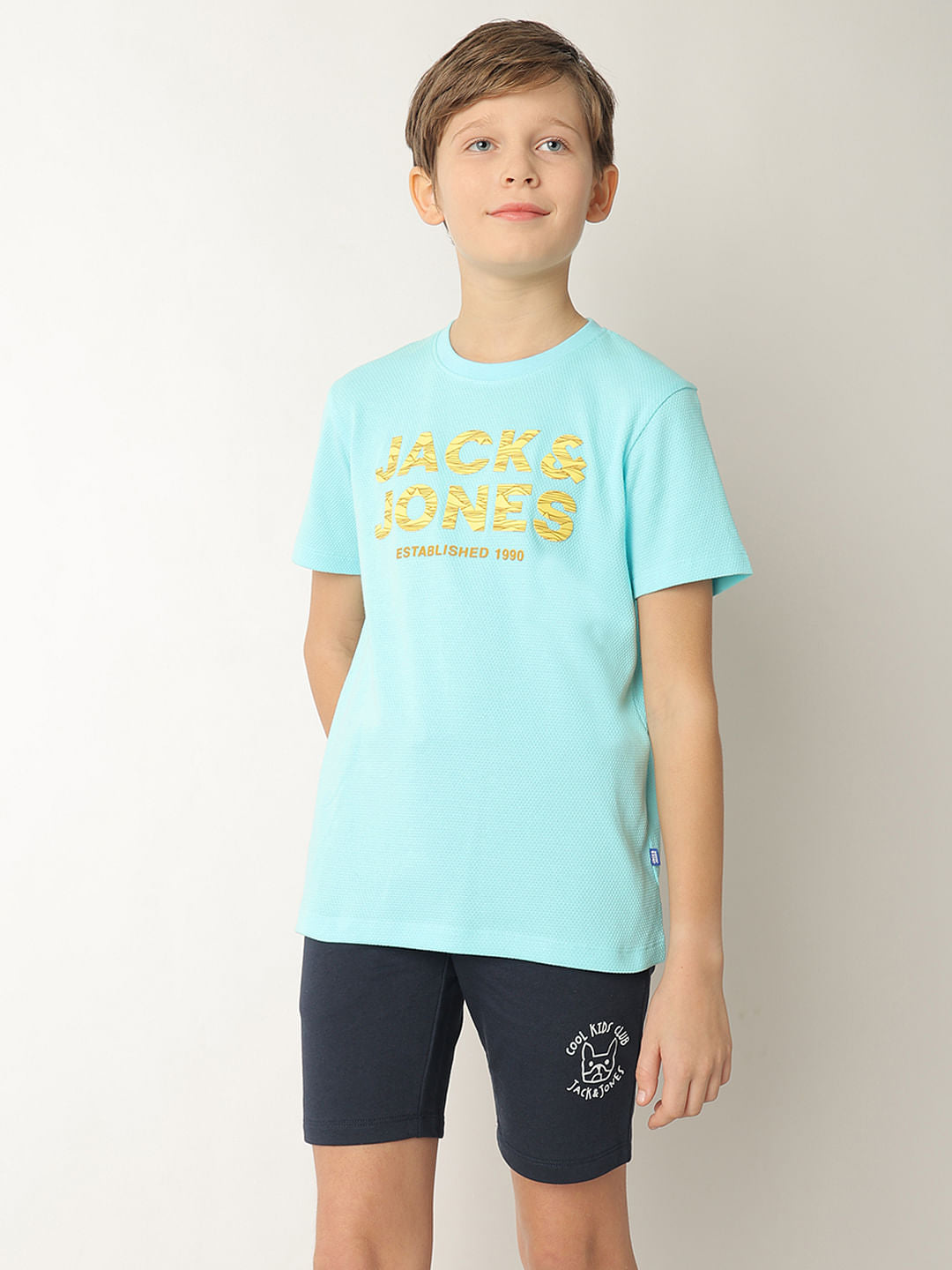 Boys Blue Logo Crew Neck T-shirt