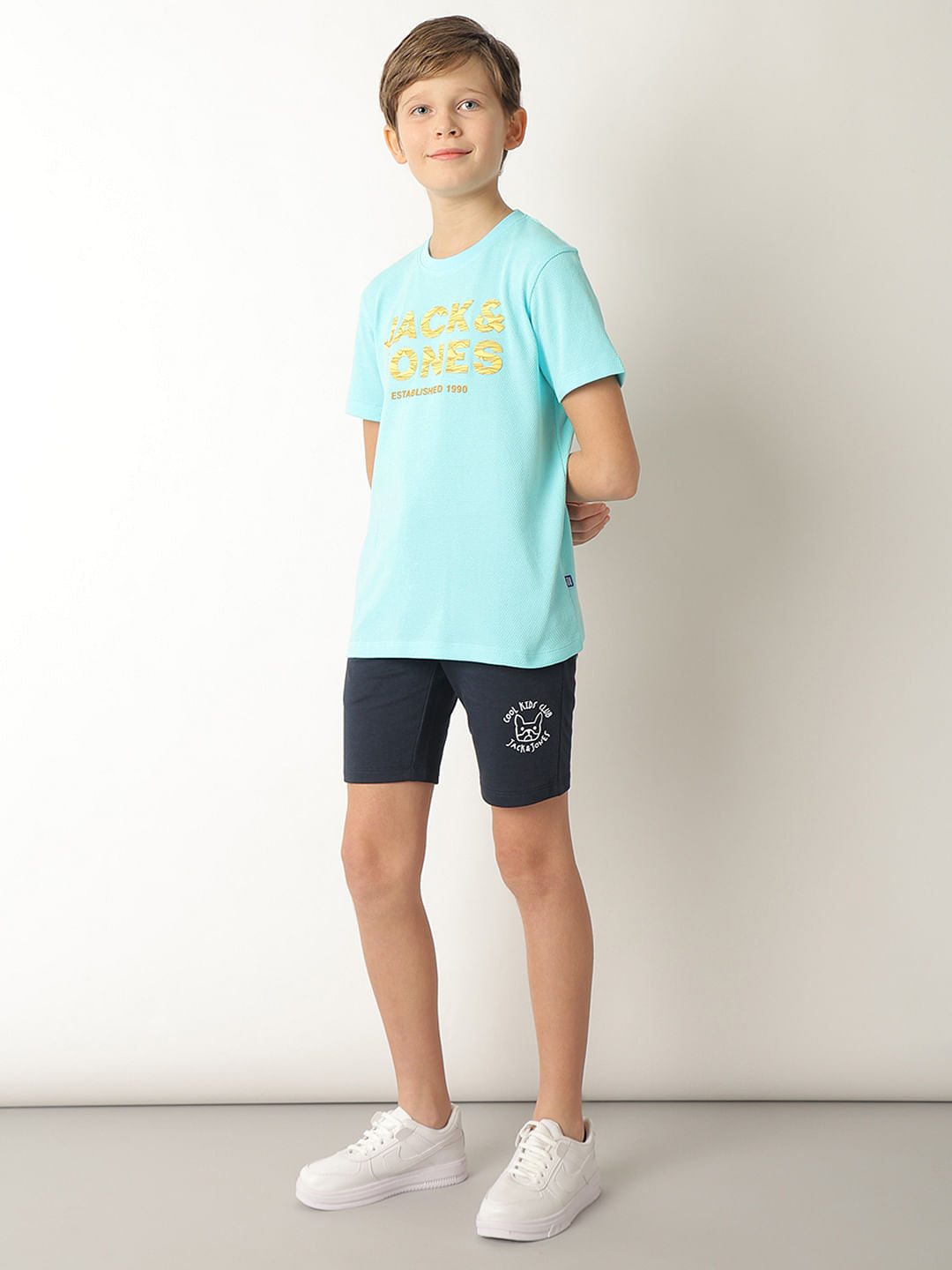 Boys Blue Logo Crew Neck T-shirt