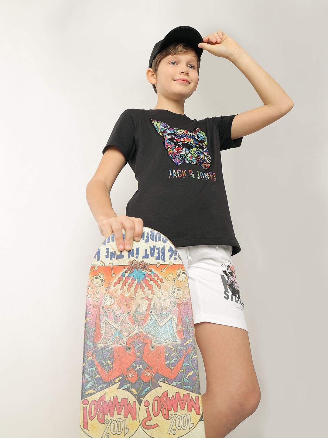 Boys Black Graphic Doggo T-shirt