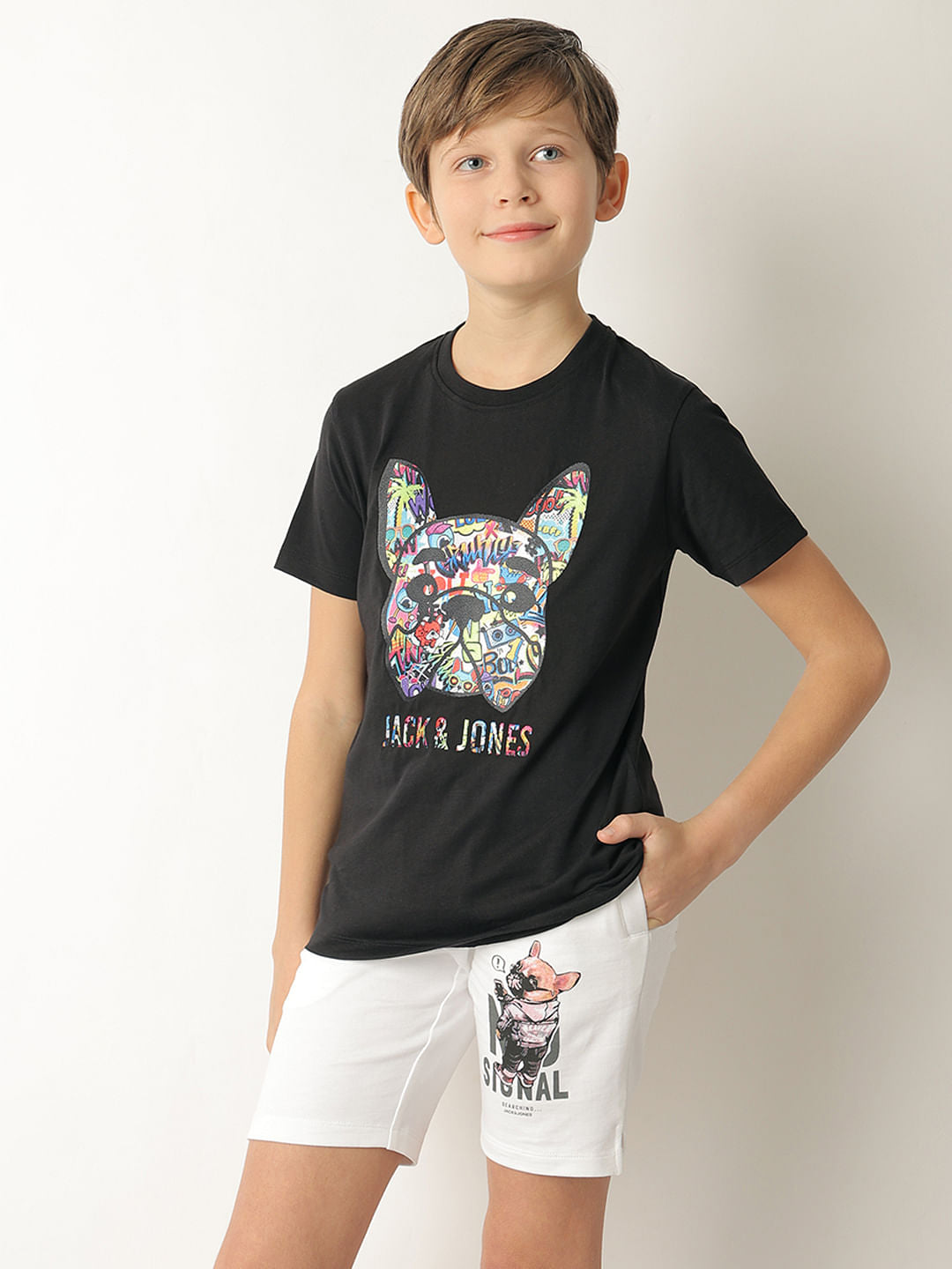 Boys Black Graphic Doggo T-shirt
