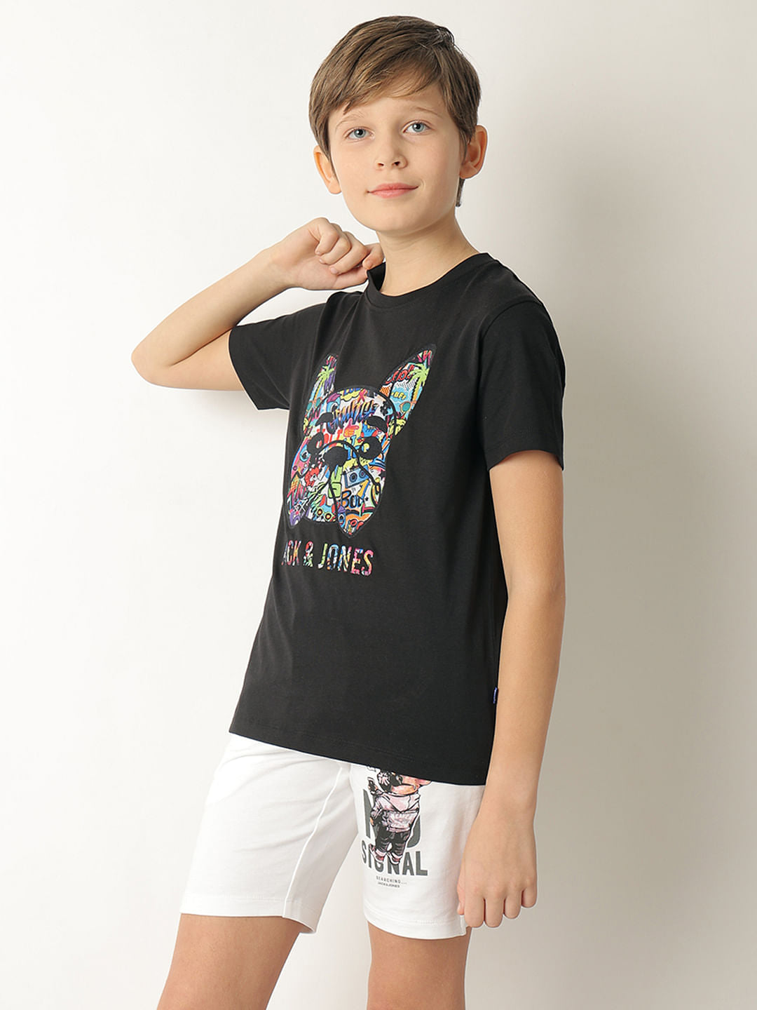 Boys Black Graphic Doggo T-shirt