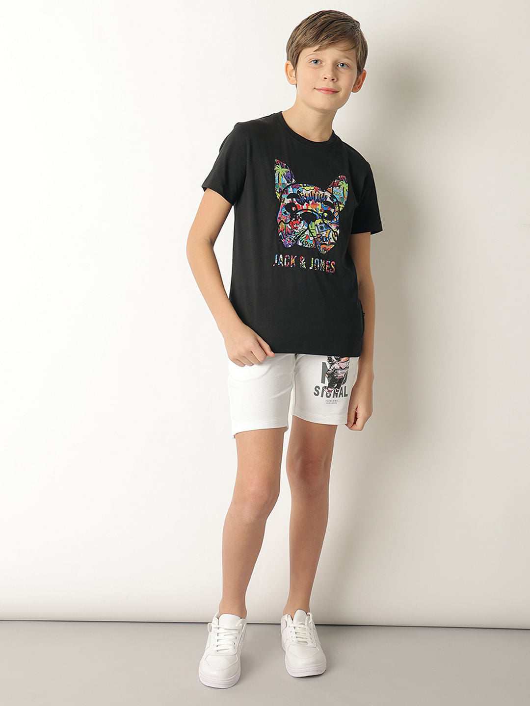 Boys Black Graphic Doggo T-shirt