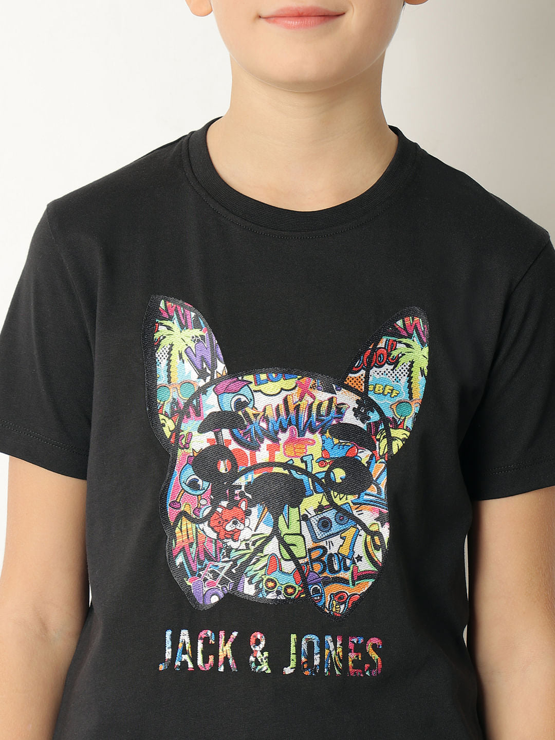 Boys Black Graphic Doggo T-shirt