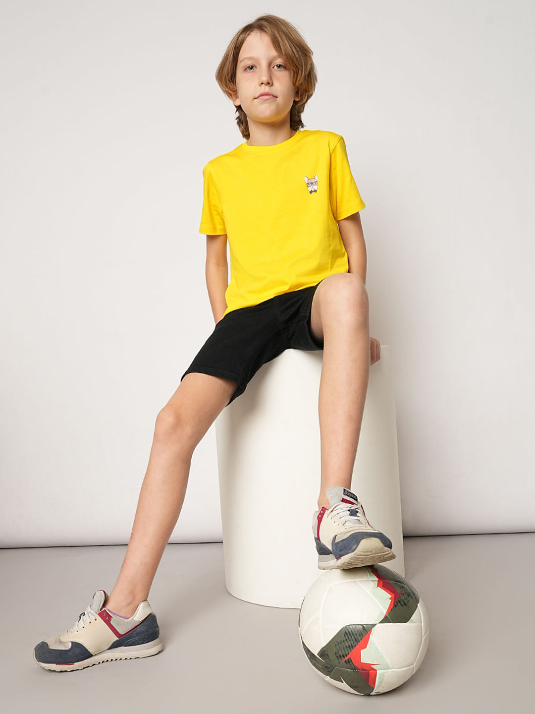 Boys Yellow Doggo Logo Print T-shirt