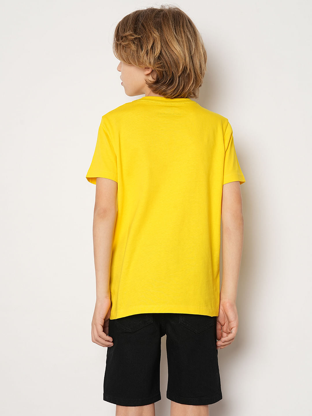 Boys Yellow Doggo Logo Print T-shirt