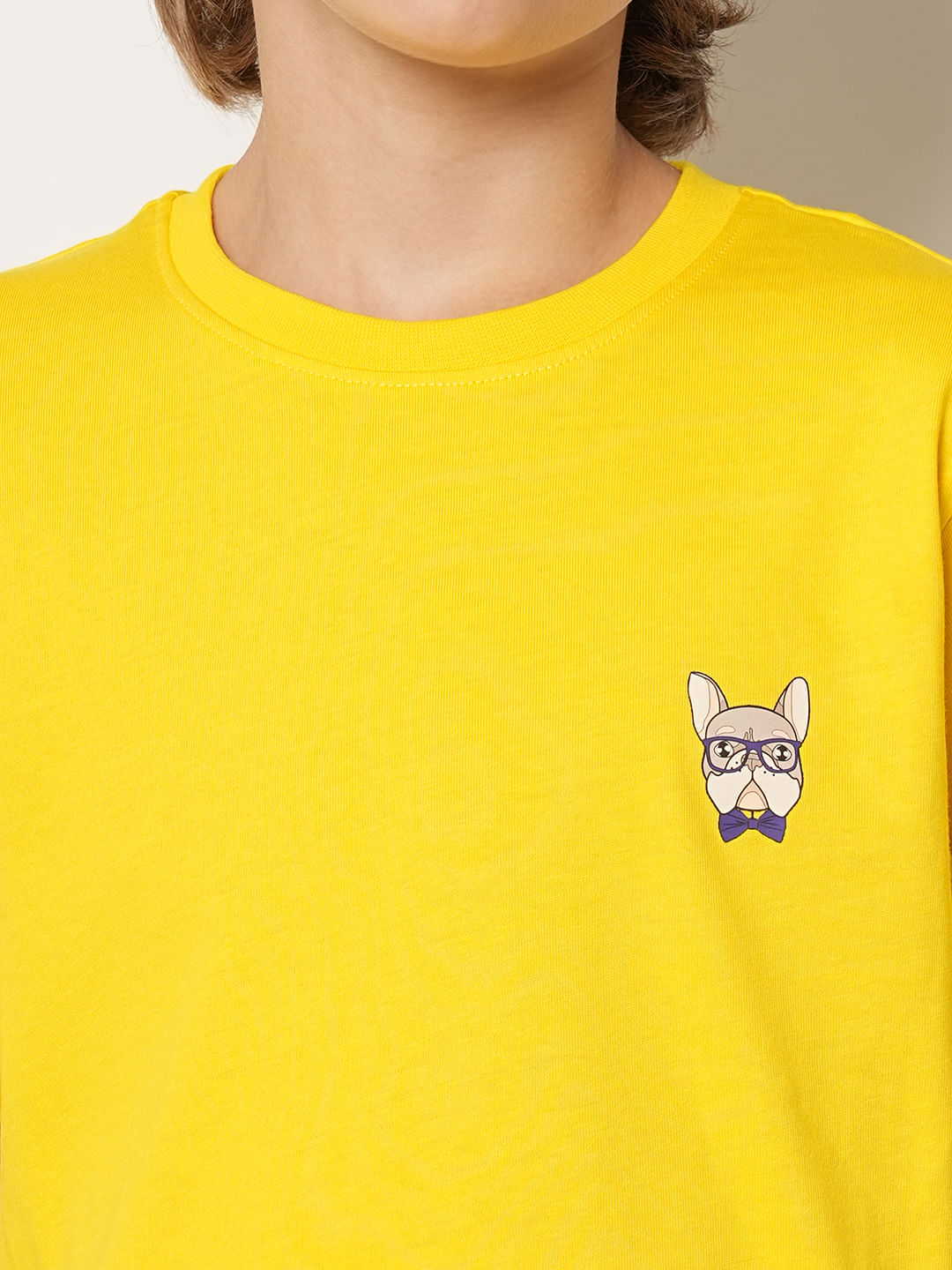 Boys Yellow Doggo Logo Print T-shirt