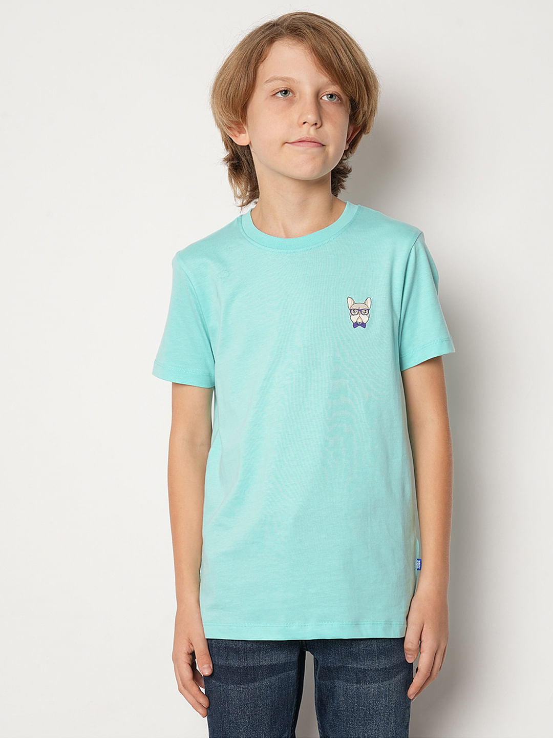 Boys Turquoise Doggo Logo Print T-shirt