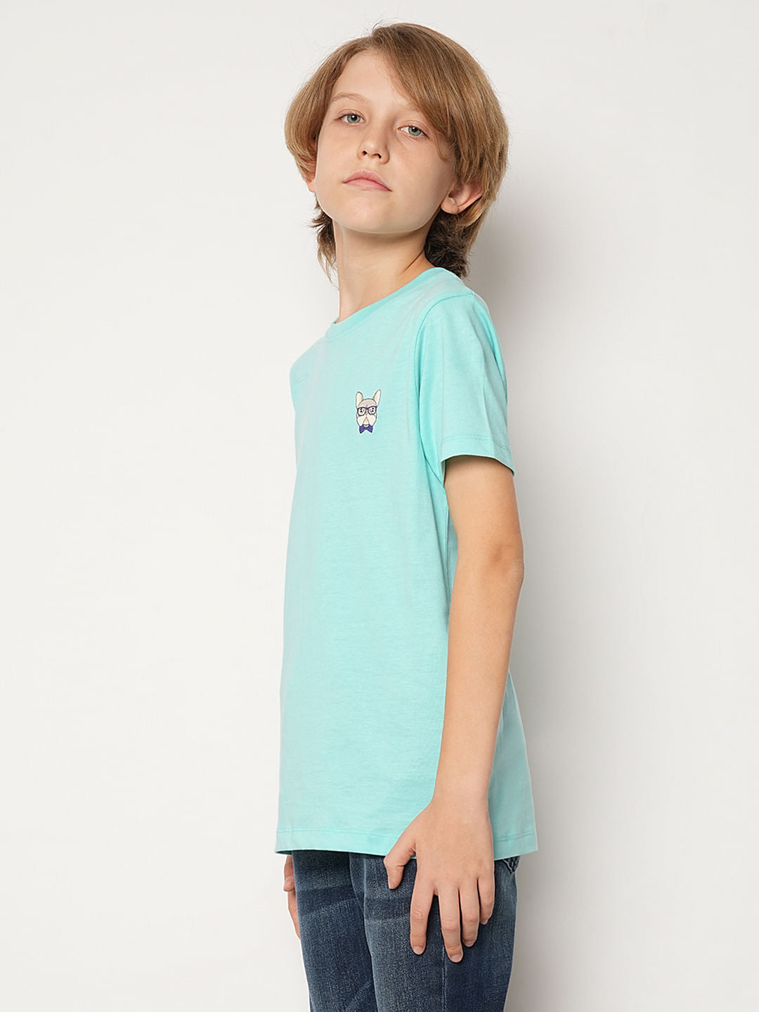 Boys Turquoise Doggo Logo Print T-shirt