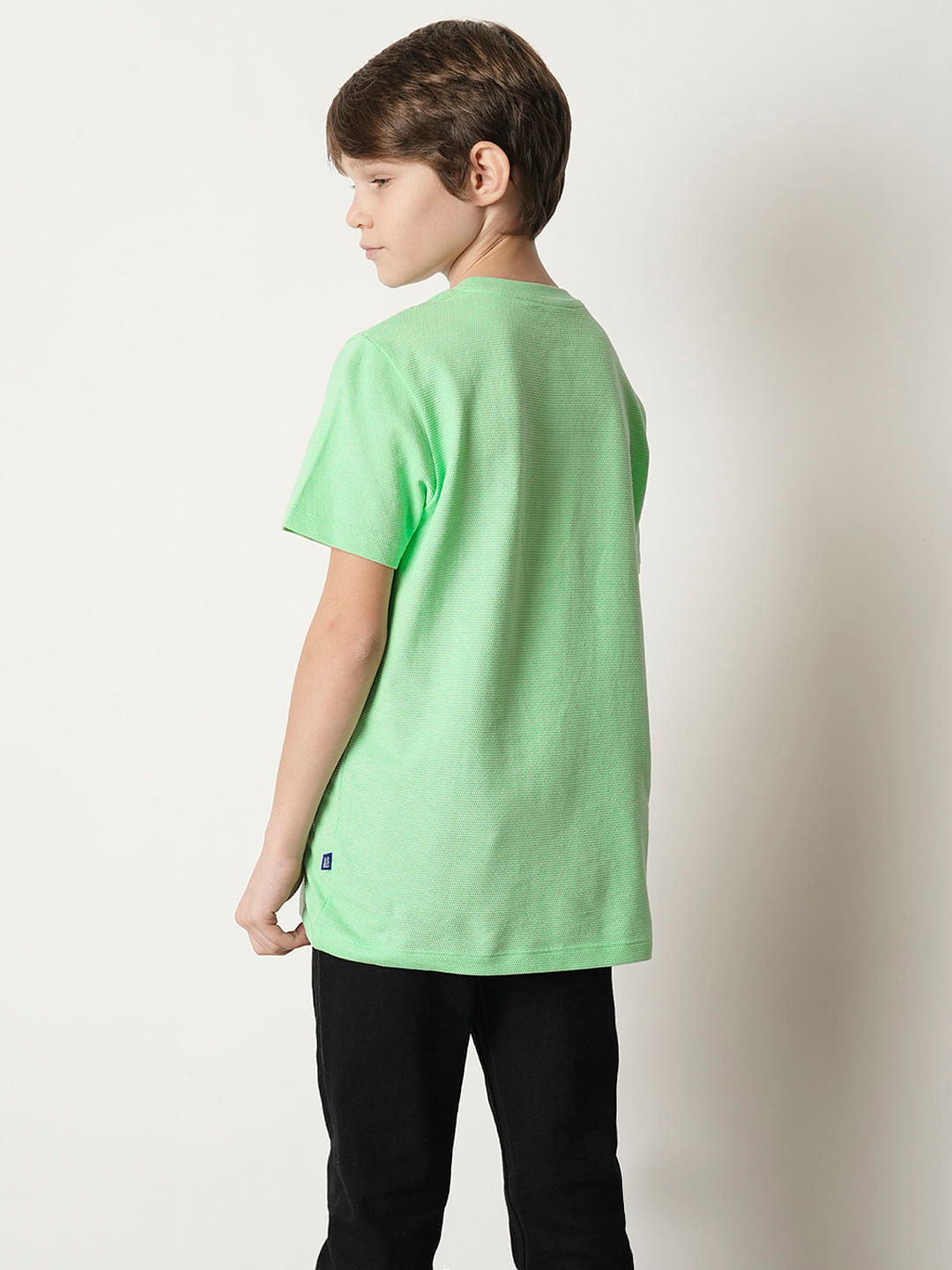 Boys Green Dot Embroidered T-shirt