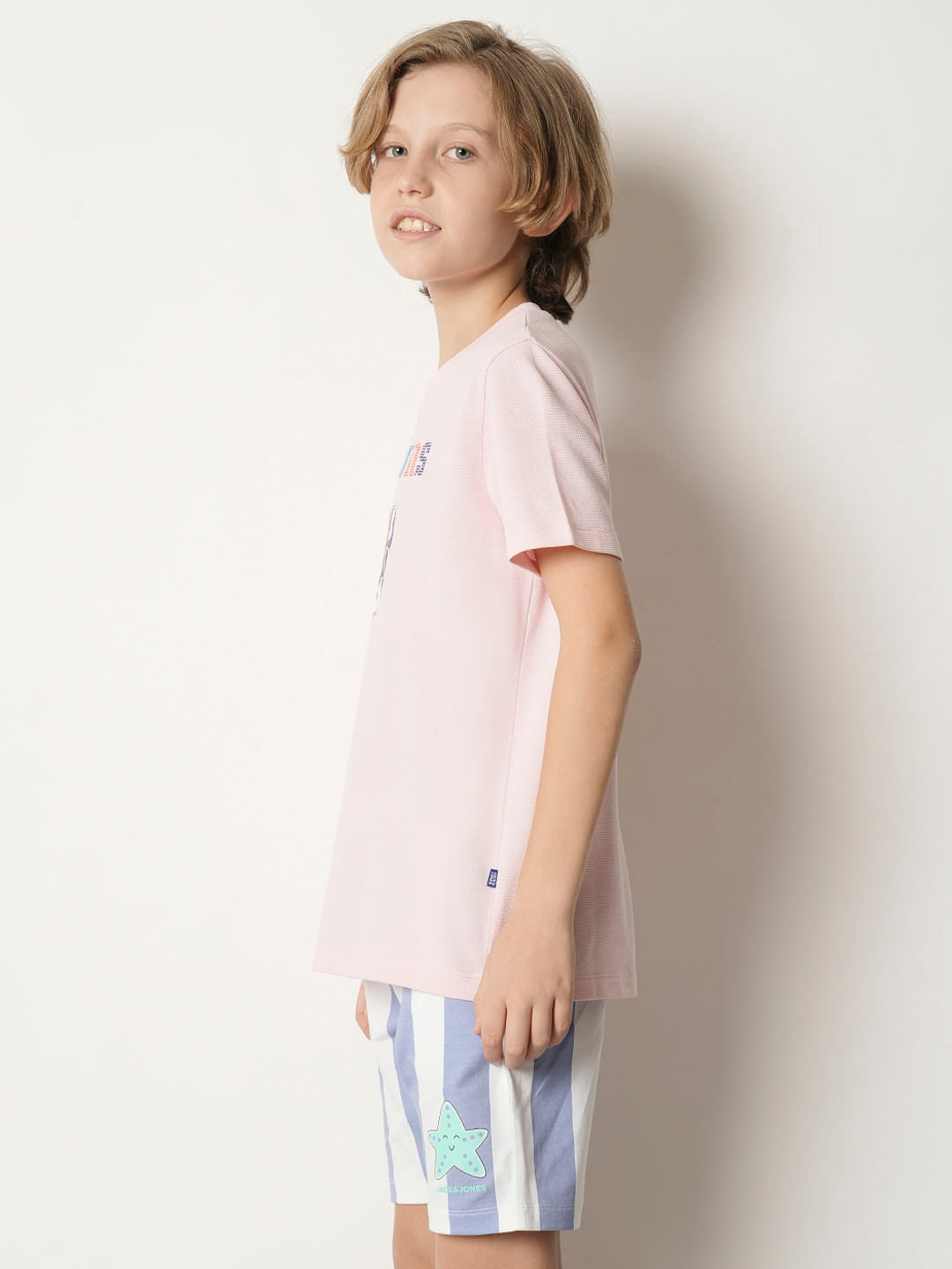 Boys Pink Embroidered Dot T-shirt