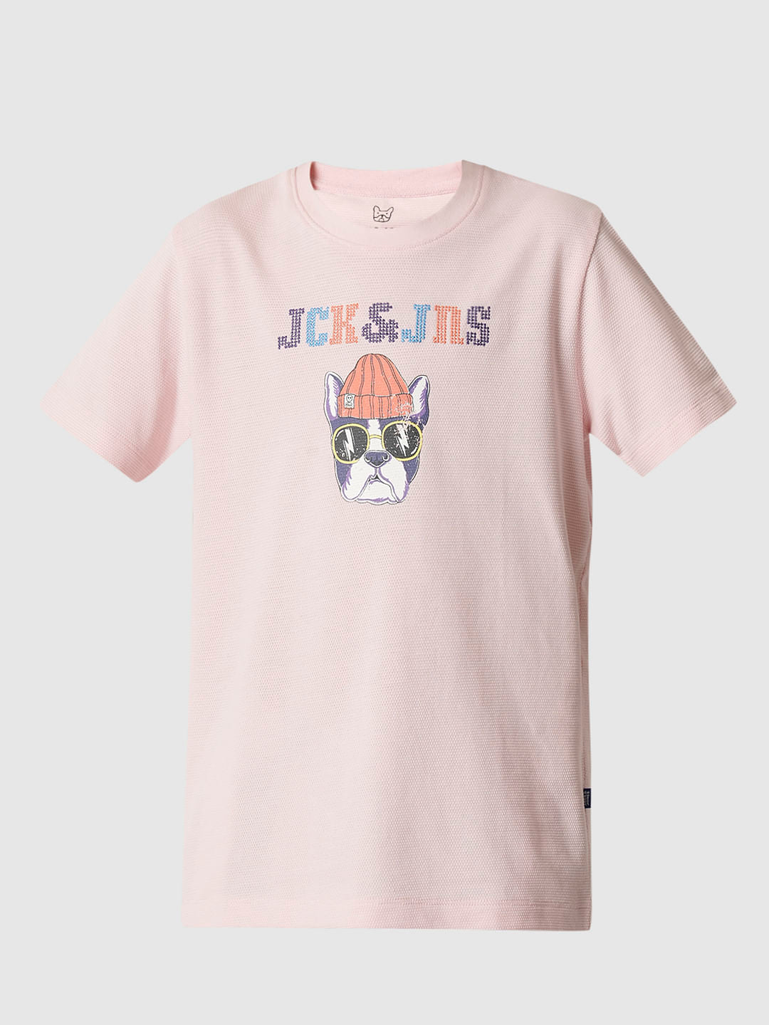 Boys Pink Embroidered Dot T-shirt