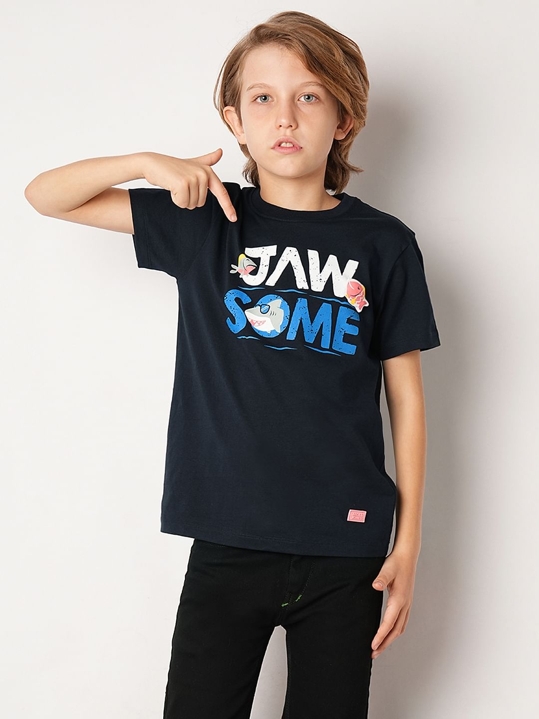 Blue Graphic Print T-shirt