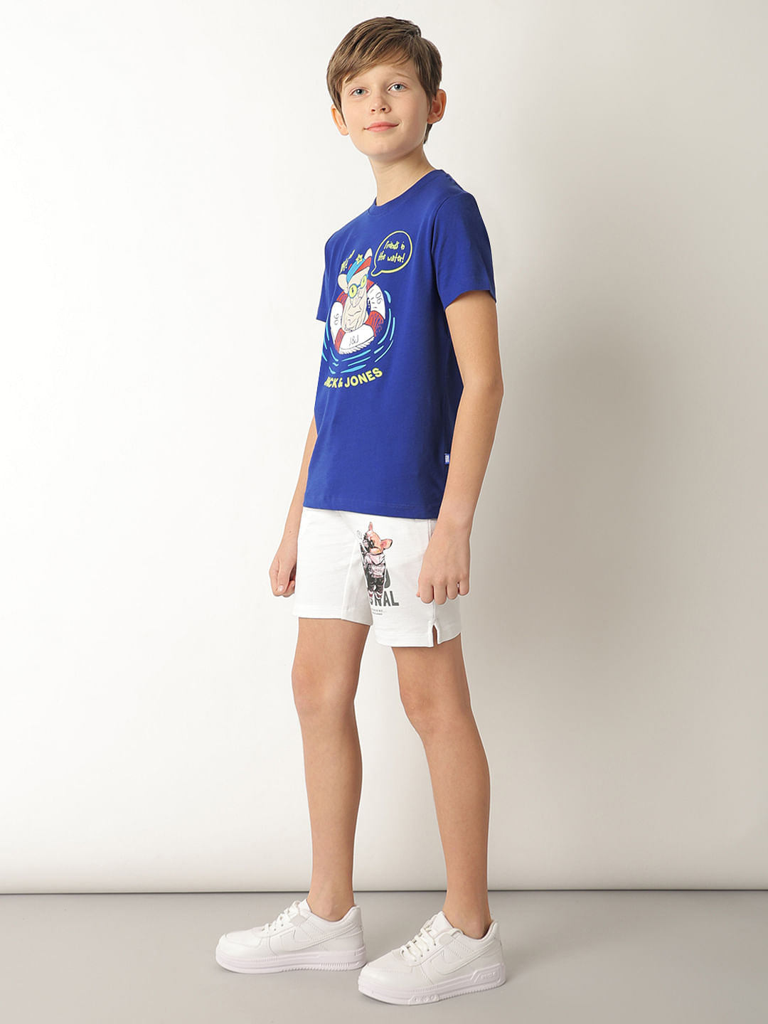 Boys Blue Graphic Print T-shirt