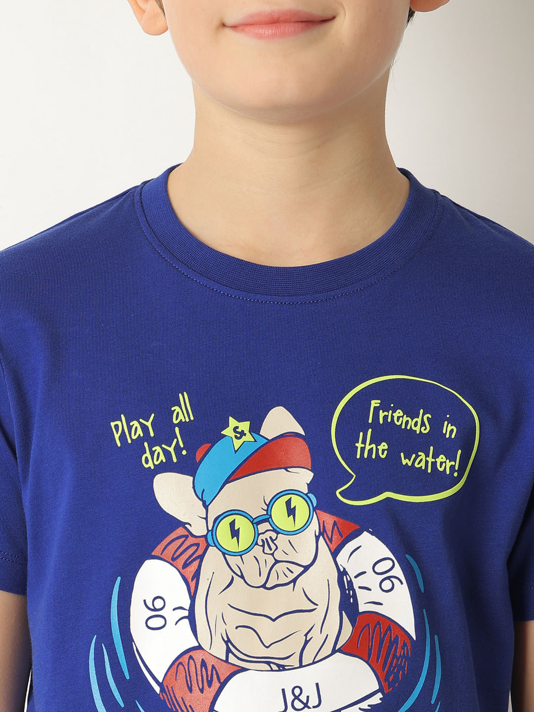 Boys Blue Graphic Print T-shirt