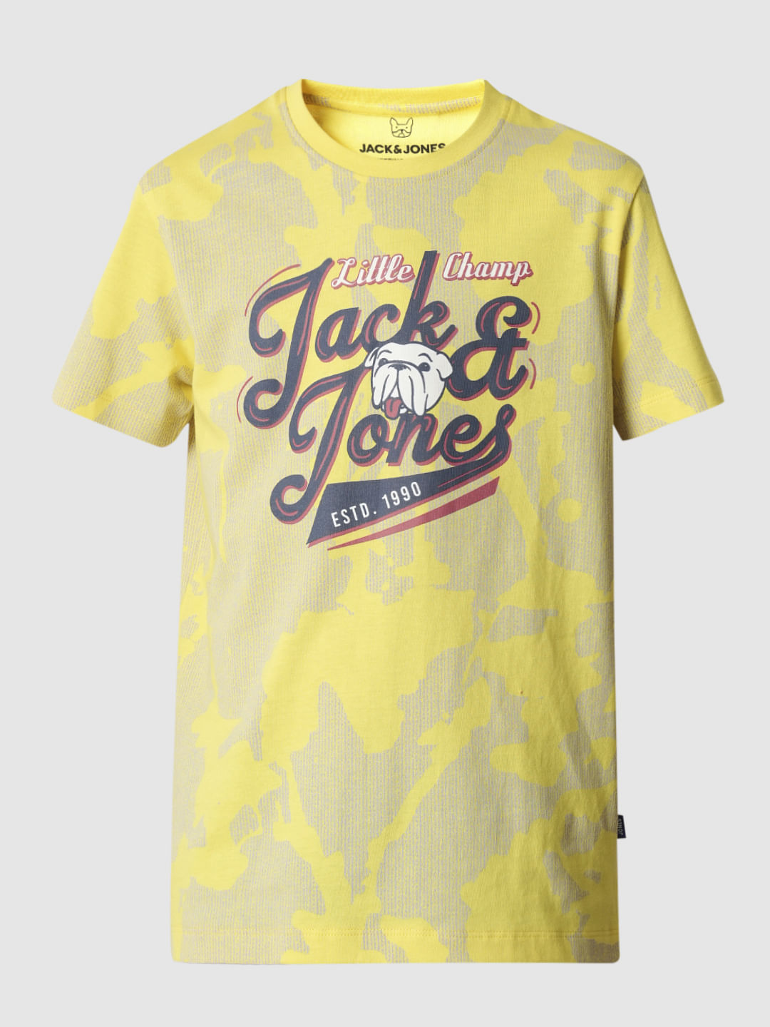 Boys Yellow Printed T-shirt