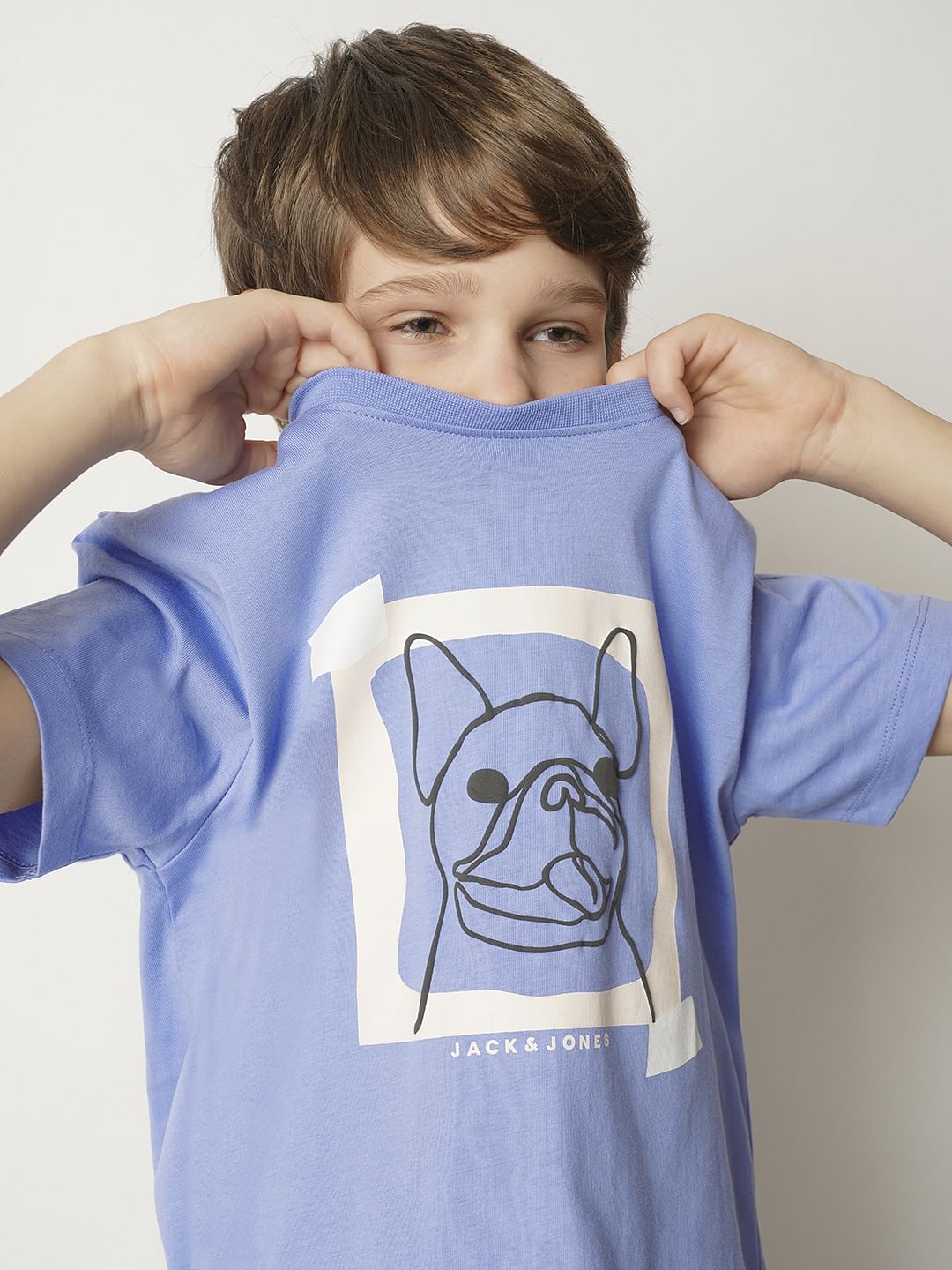 Boys Purple Printed T-shirt