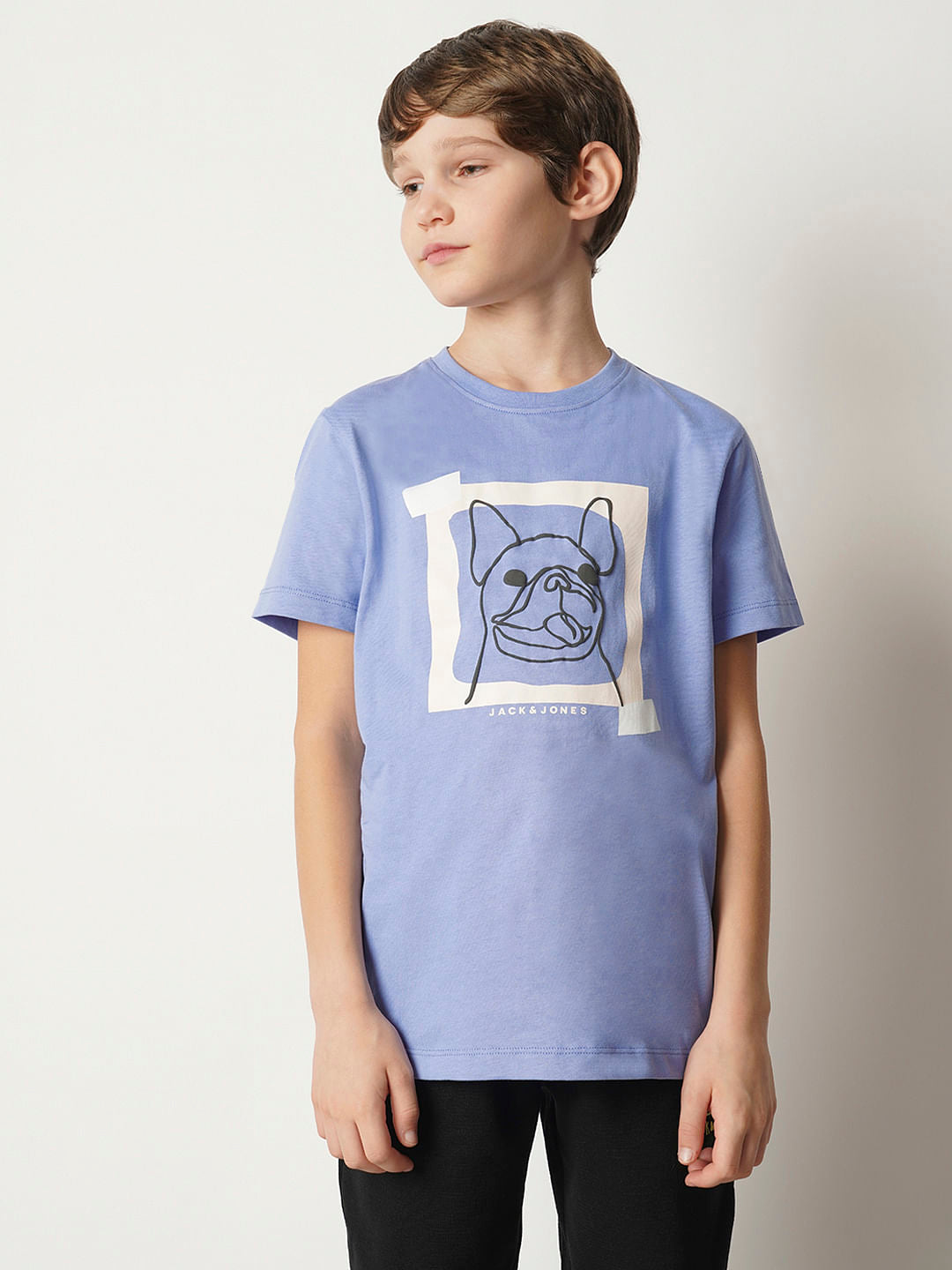 Boys Purple Printed T-shirt