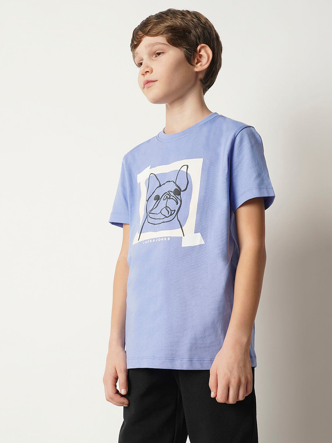 Boys Purple Printed T-shirt