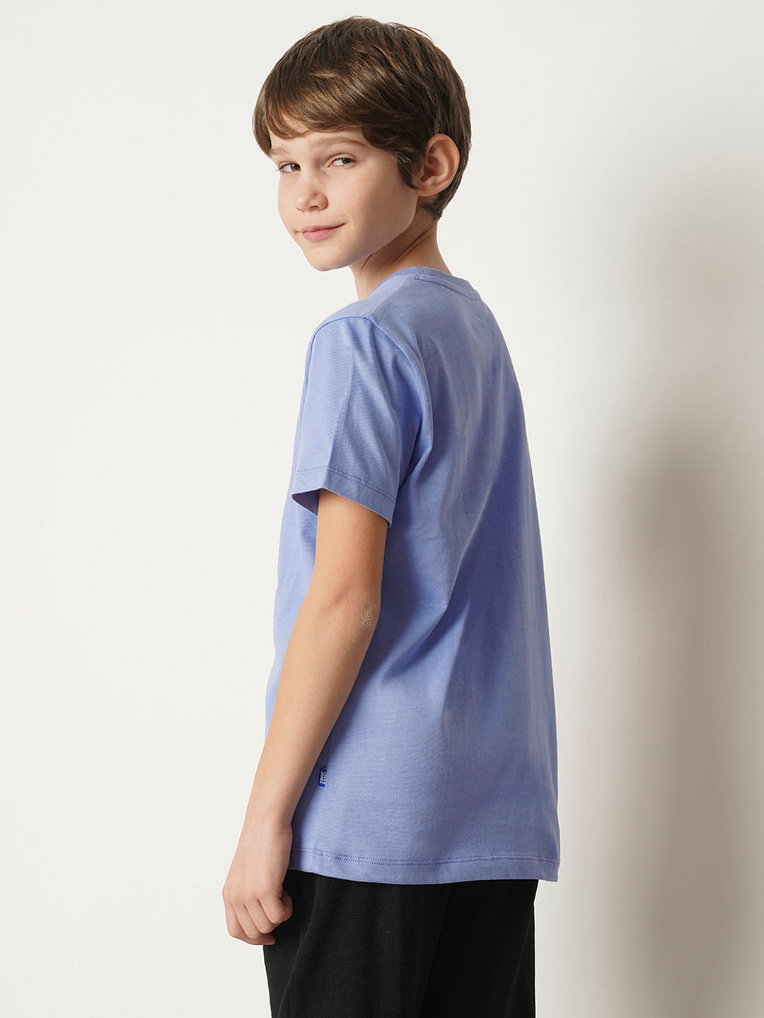 Boys Purple Printed T-shirt