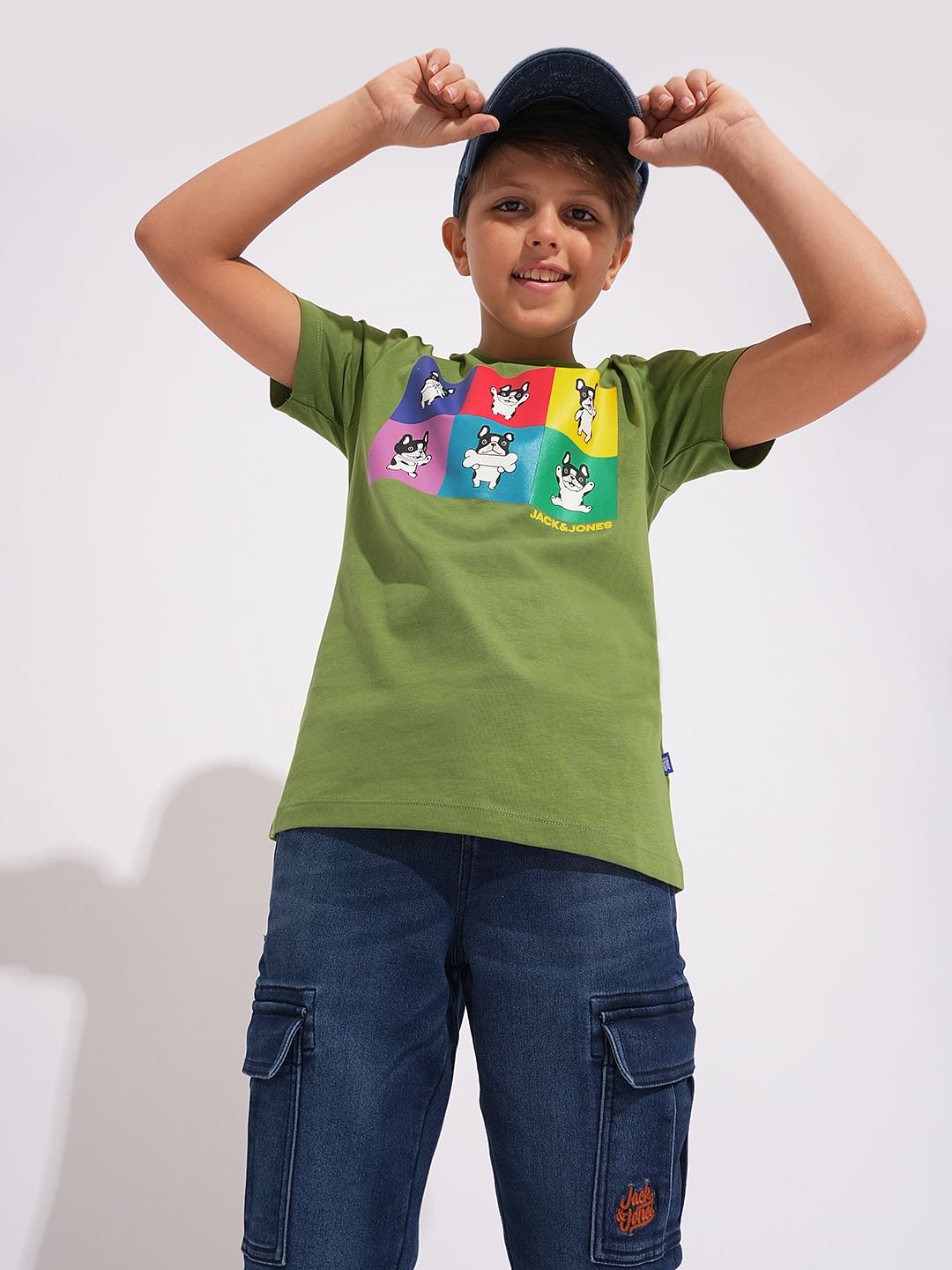Green Logo Print Crew Neck T-shirt - 4/5Y