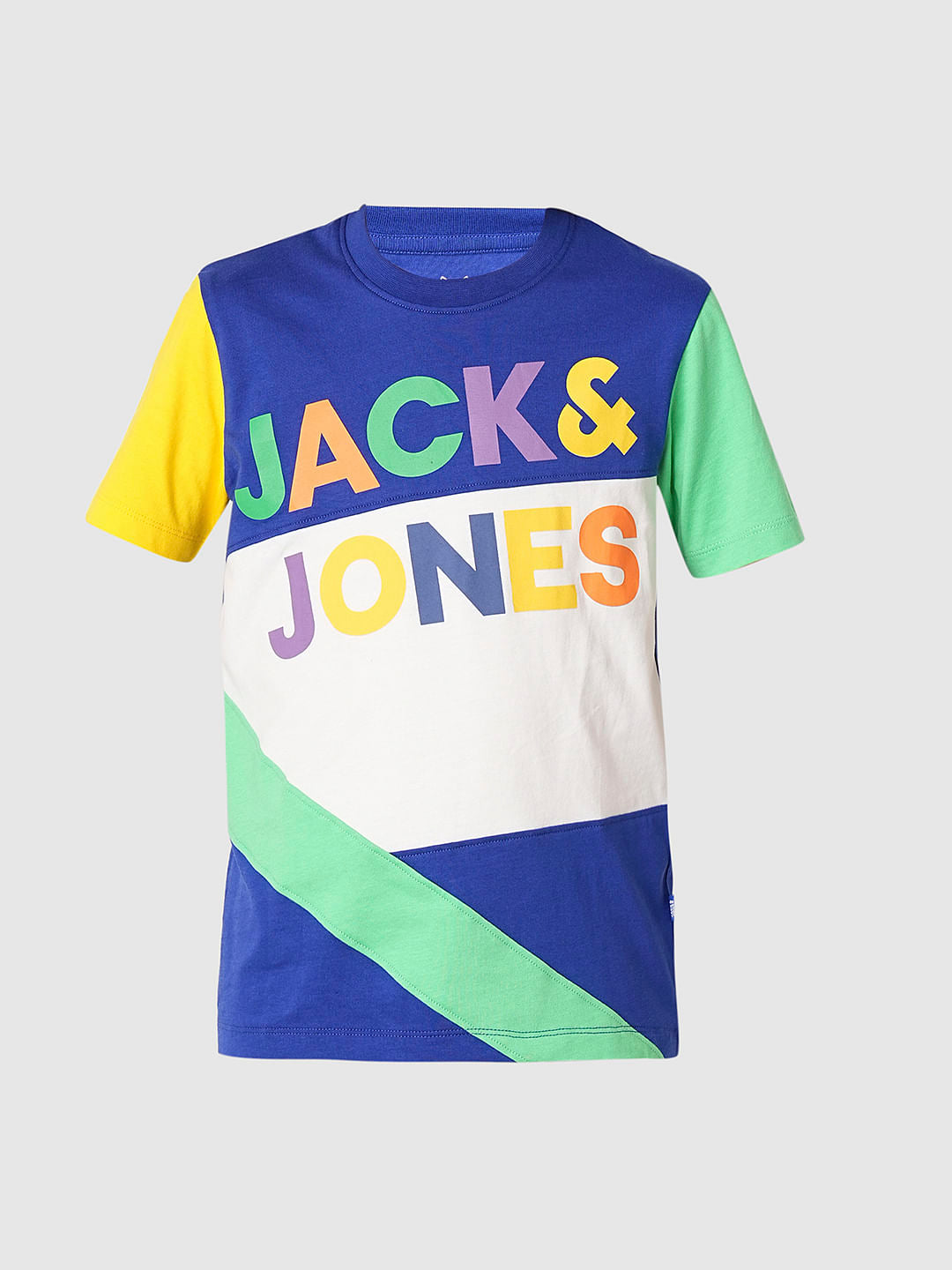 Blue Colourblocked Co-ord Set T-Shirt