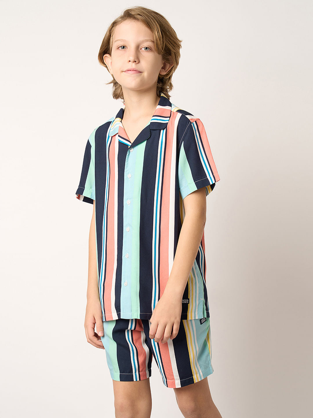 Boys Multi-Colour Striped Co-ord Set Shirt