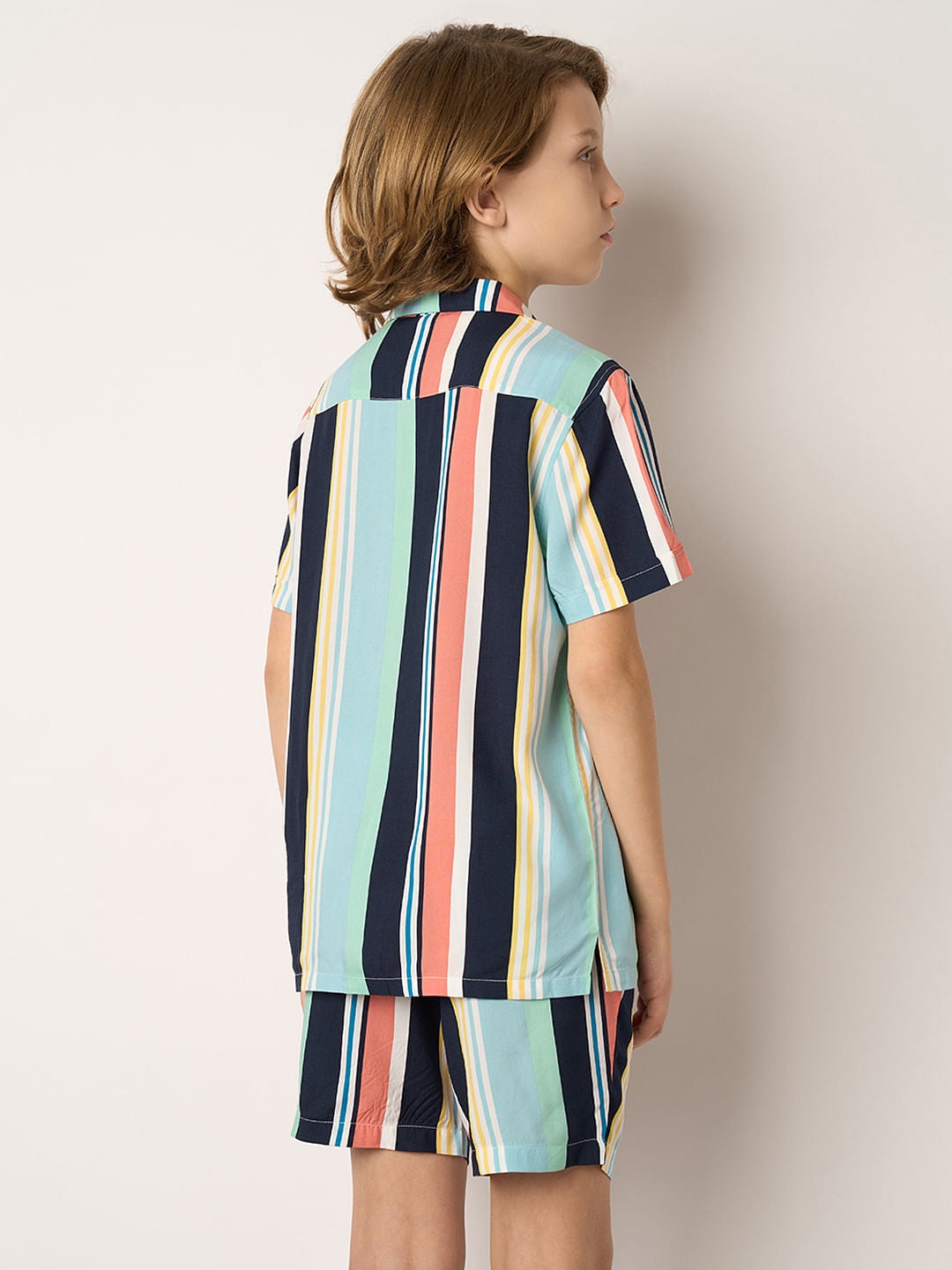 Boys Multi-Colour Striped Co-ord Set Shirt