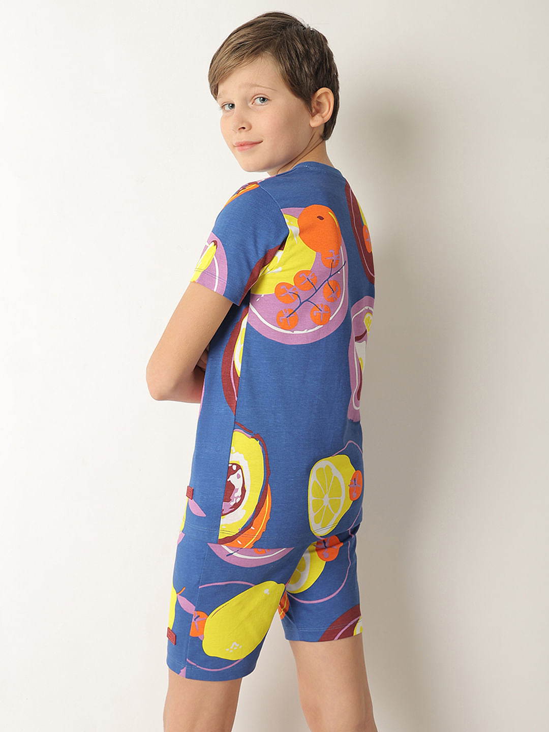 Boys Blue Fruit Print Co-ord Set T-shirt