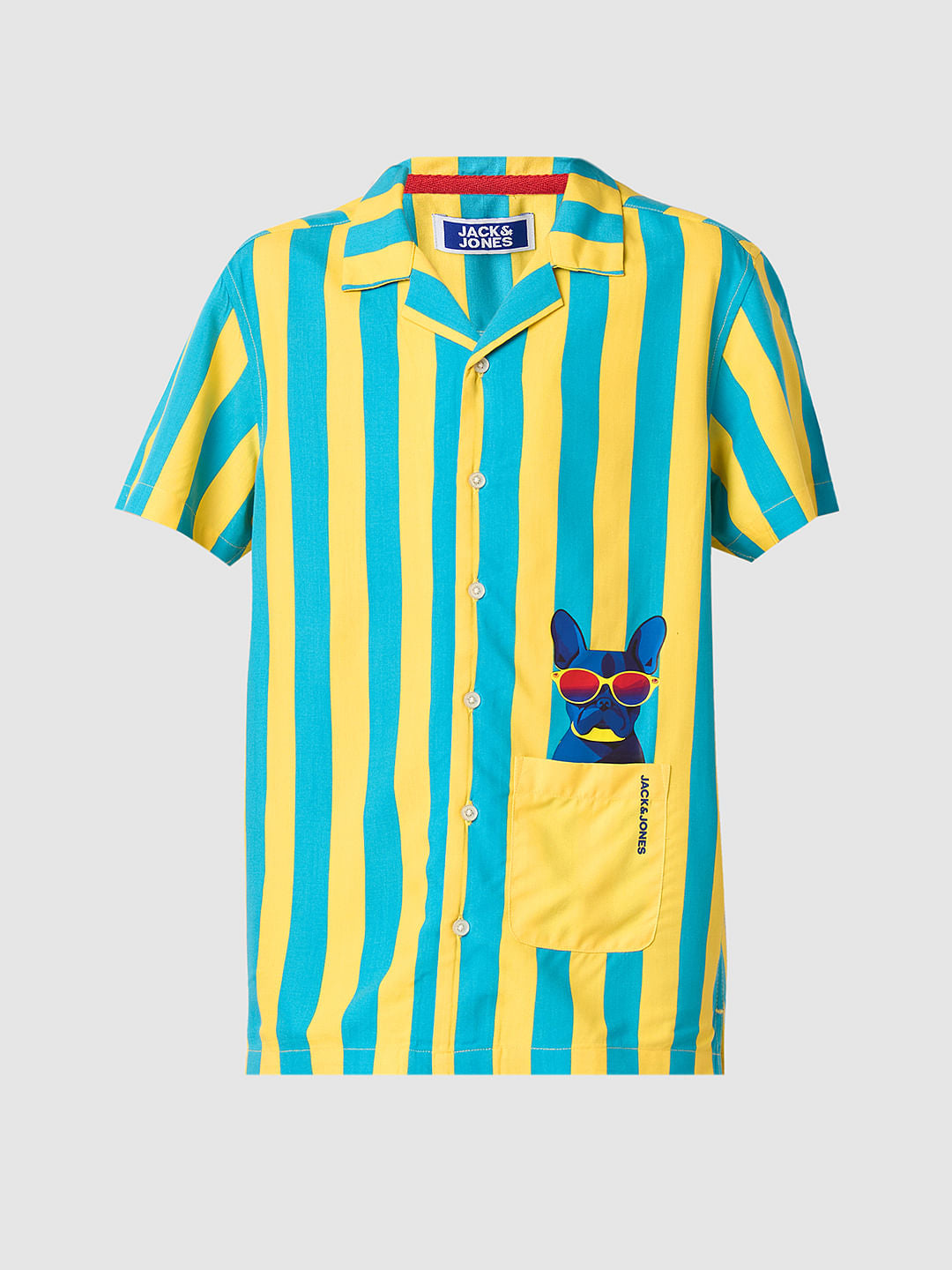 Boys Yellow Striped Co-ord Set Shirt