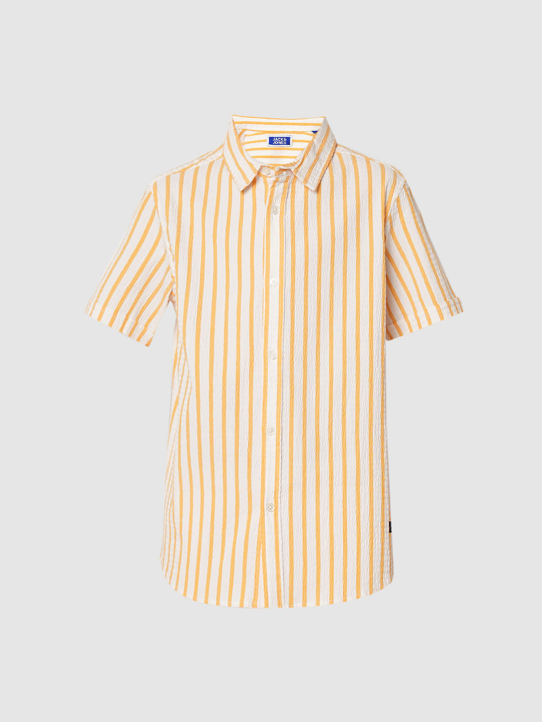 Boys Yellow Striped Co-ord Set Shirt