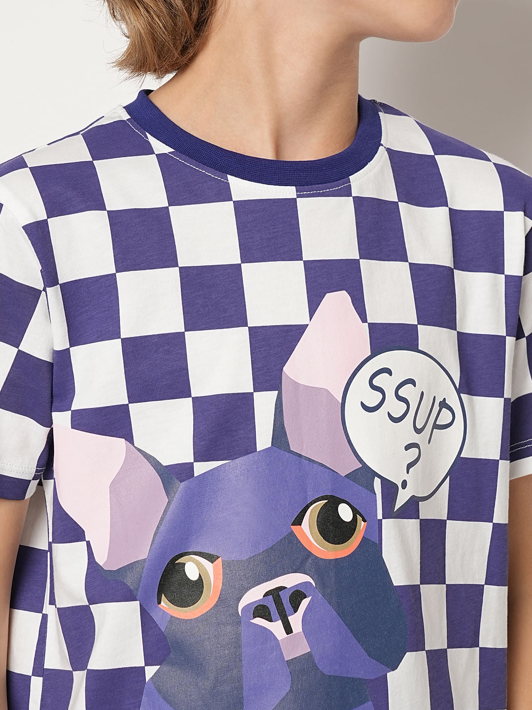 Boys Purple Dog Print Co-ord Set T-shirt