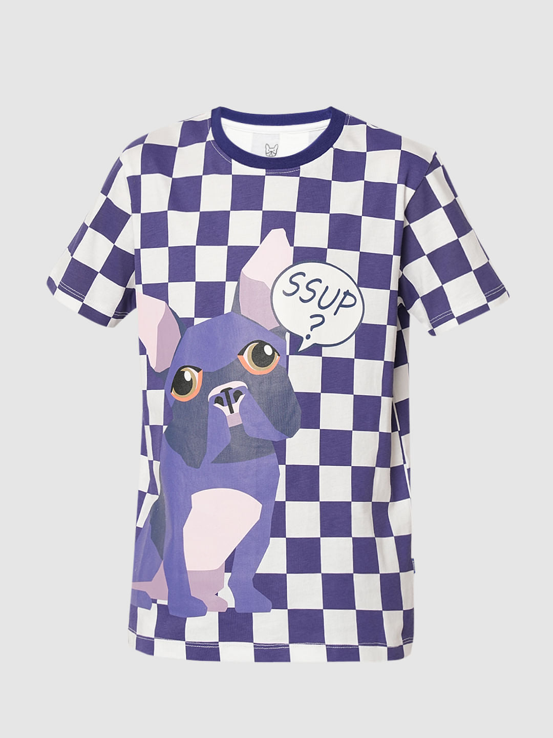 Boys Purple Dog Print Co-ord Set T-shirt
