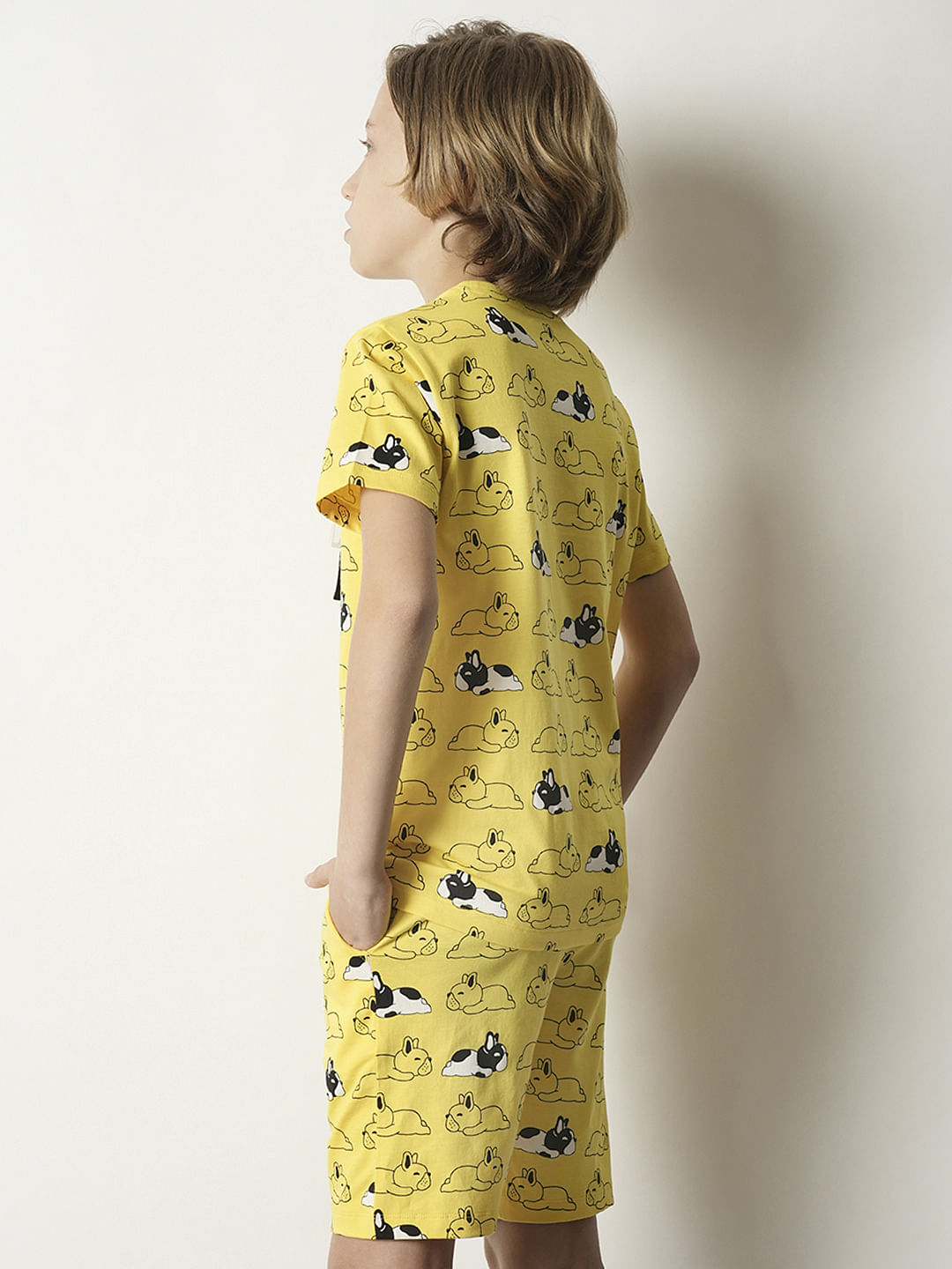 Boys Yellow Sleepy Doggo Co-ord Set T-shirt