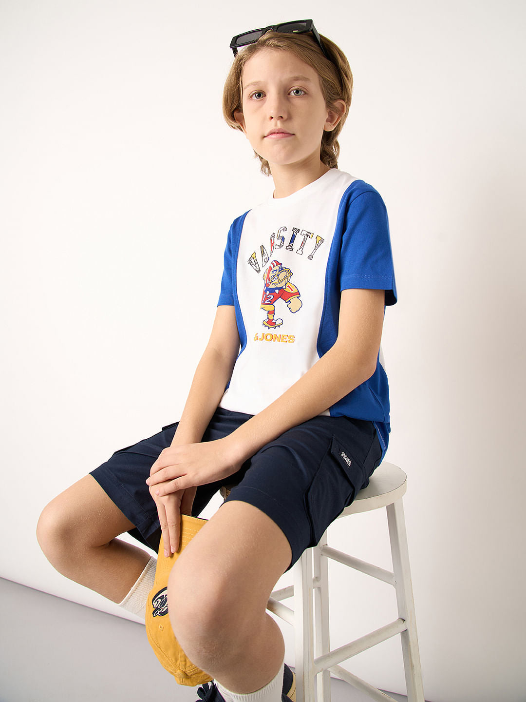 Boys Blue Colourblocked T-shirt - 4/5Y