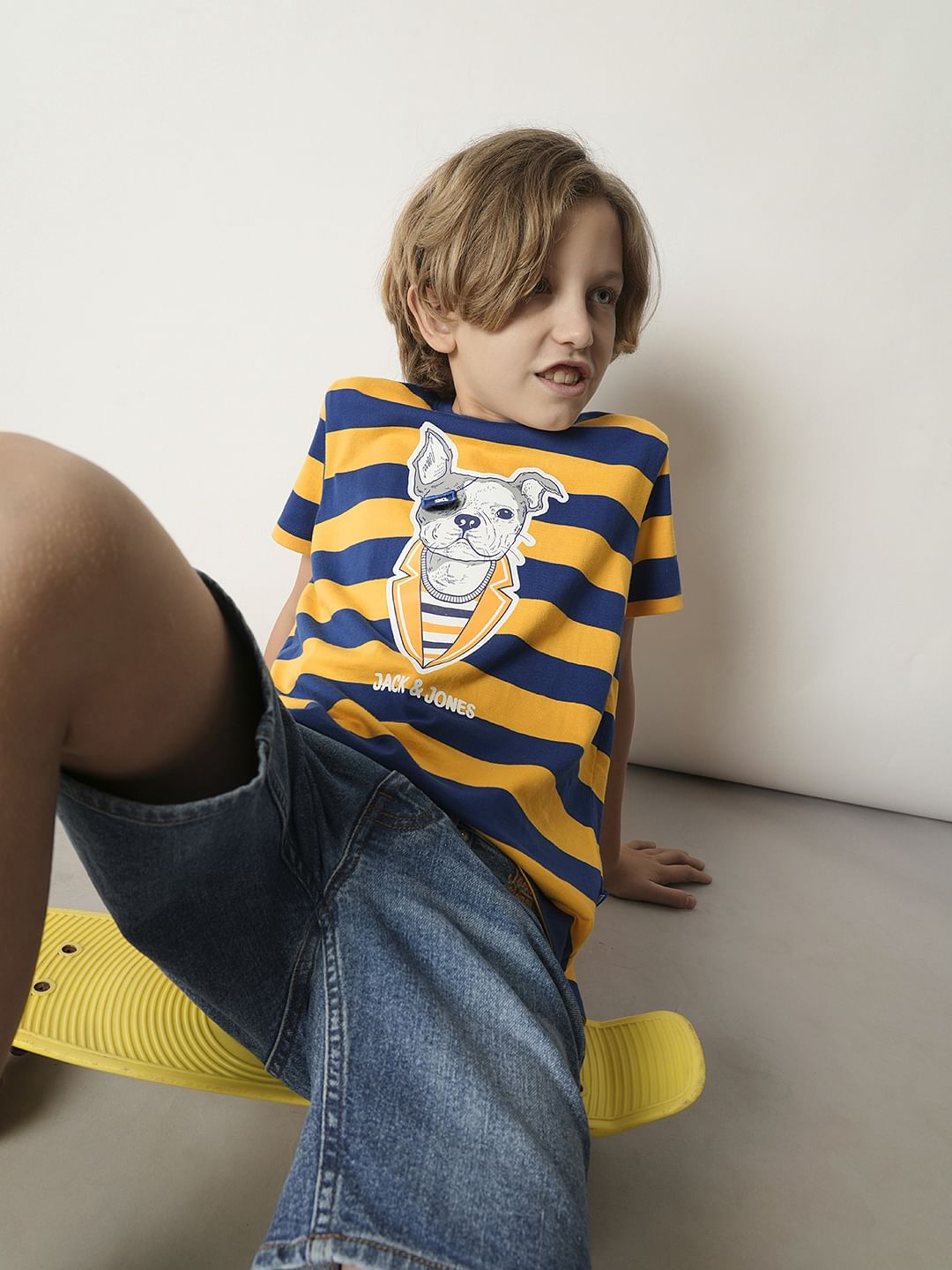 Boys Yellow Striped T-shirt