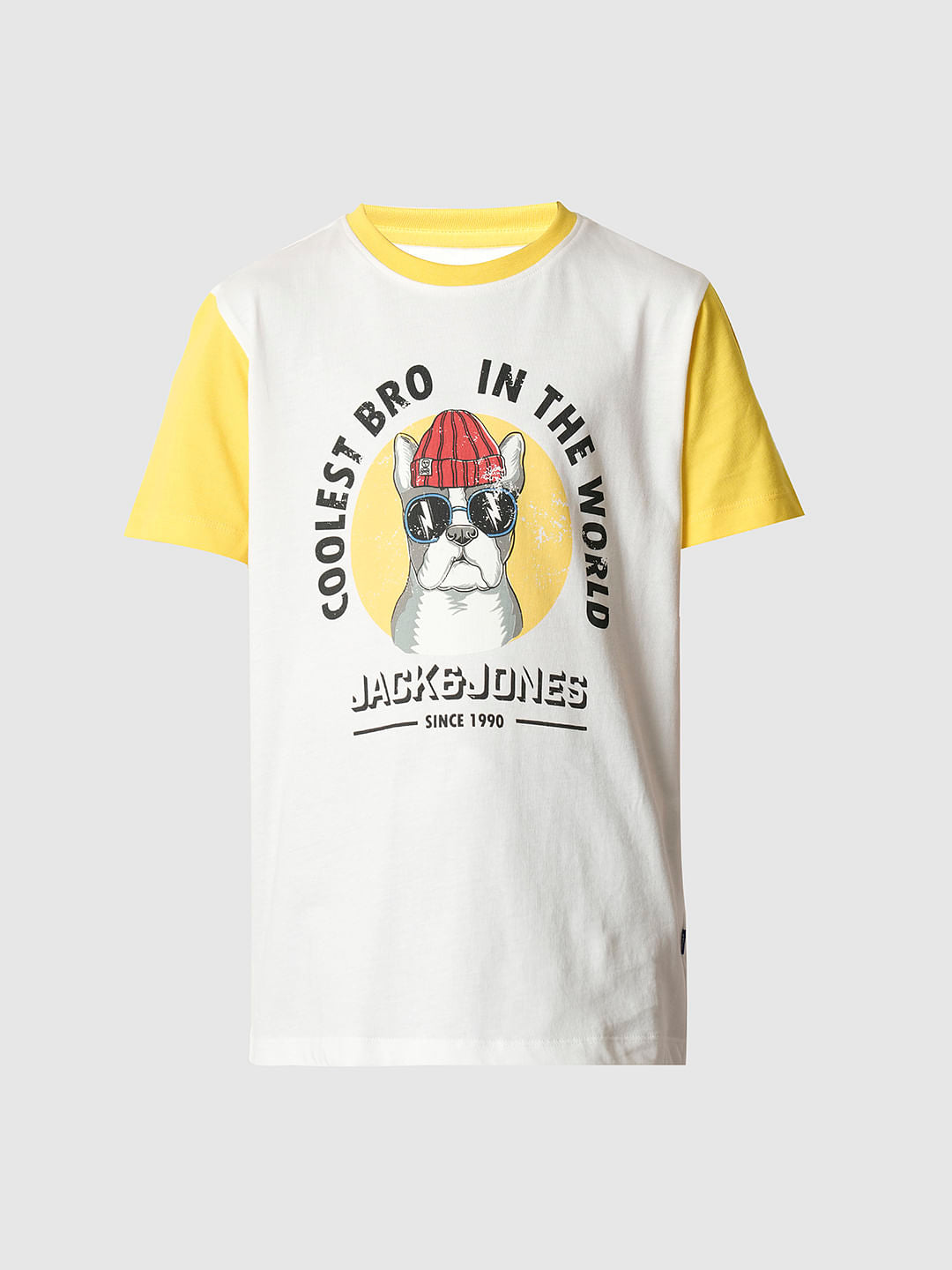 Boys White Colourblocked T-shirt