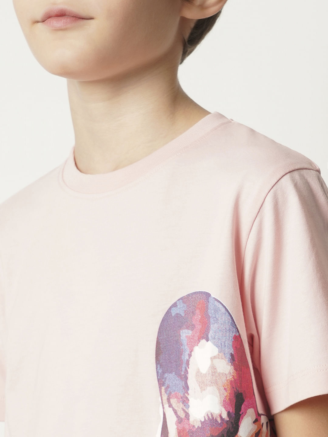 Boys Pink Large Doggo Print T-shirt