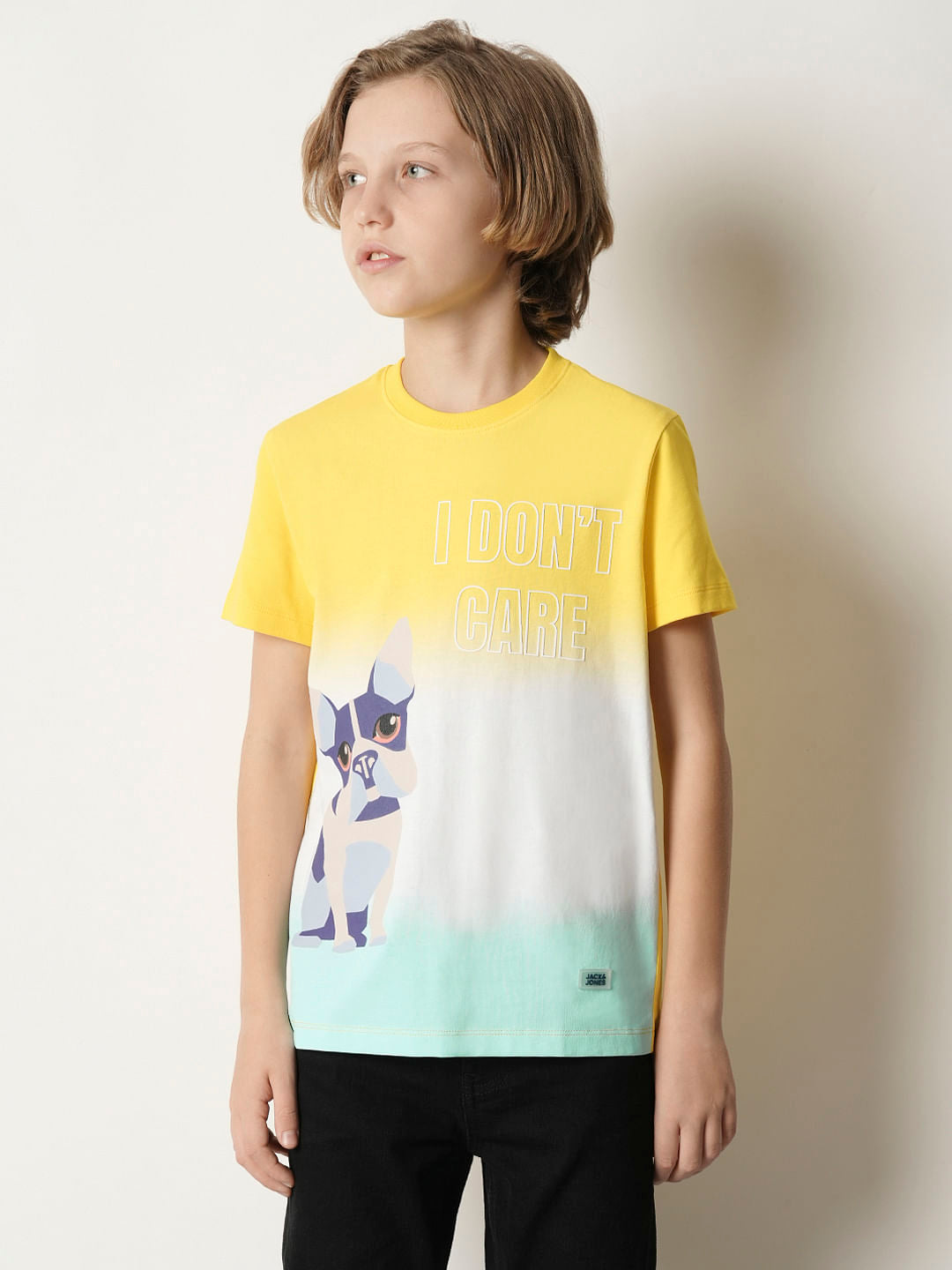 Boys Yellow Ombre Print T-shirt