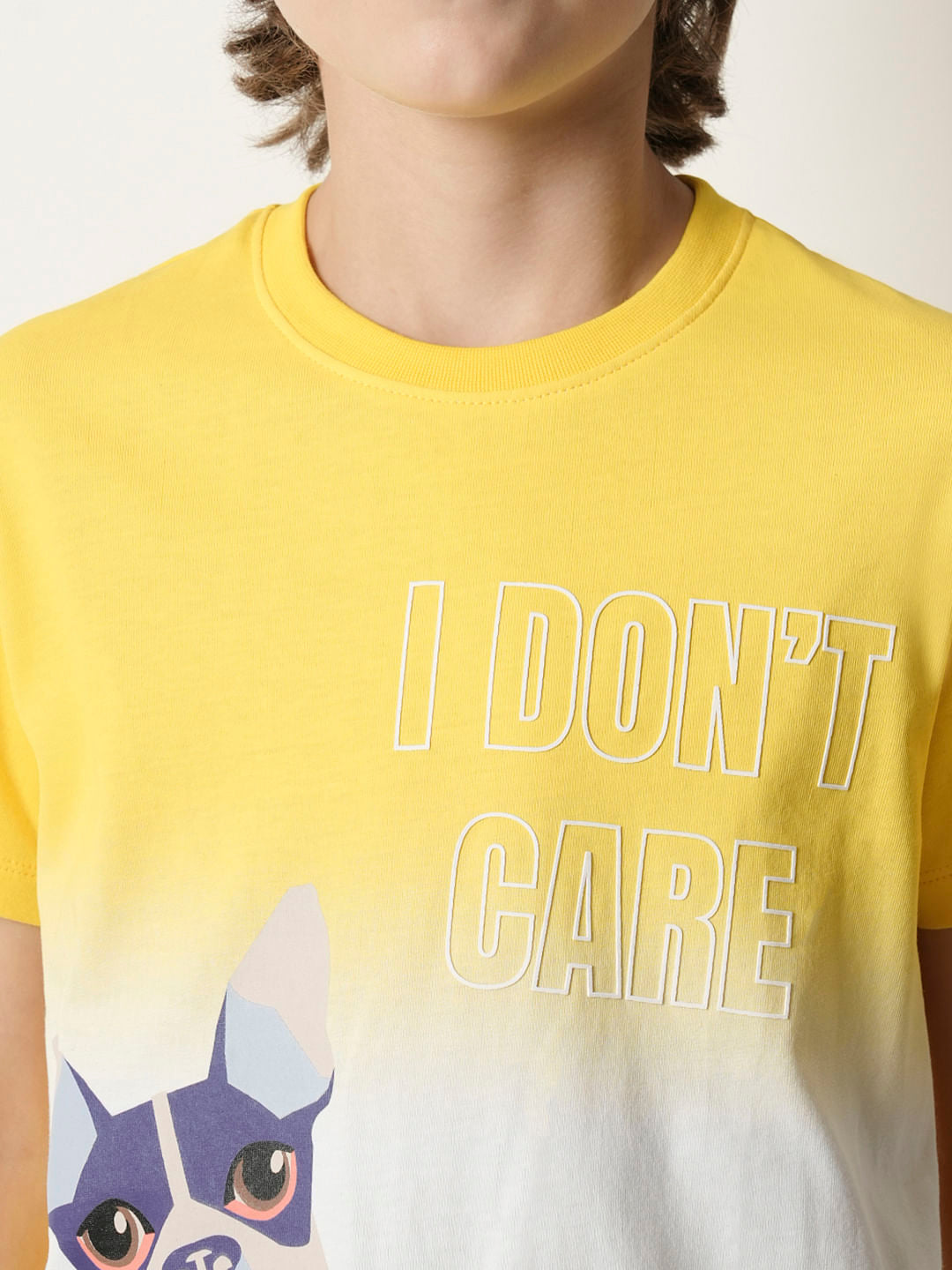 Boys Yellow Ombre Print T-shirt