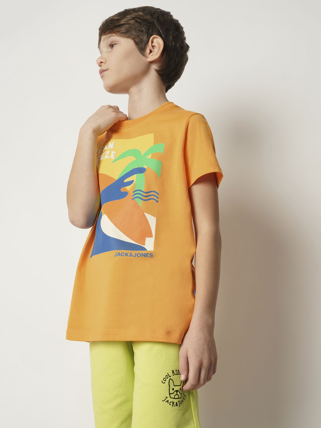 Boys Orange Ocean Breeze Crew Neck T-shirt