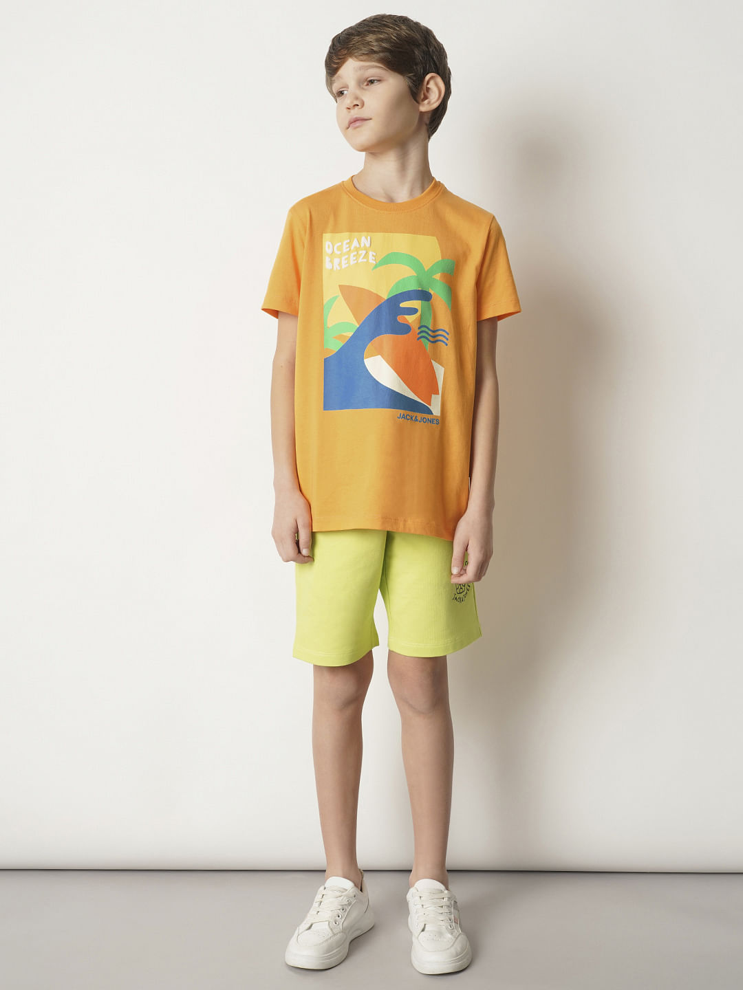 Boys Orange Ocean Breeze Crew Neck T-shirt