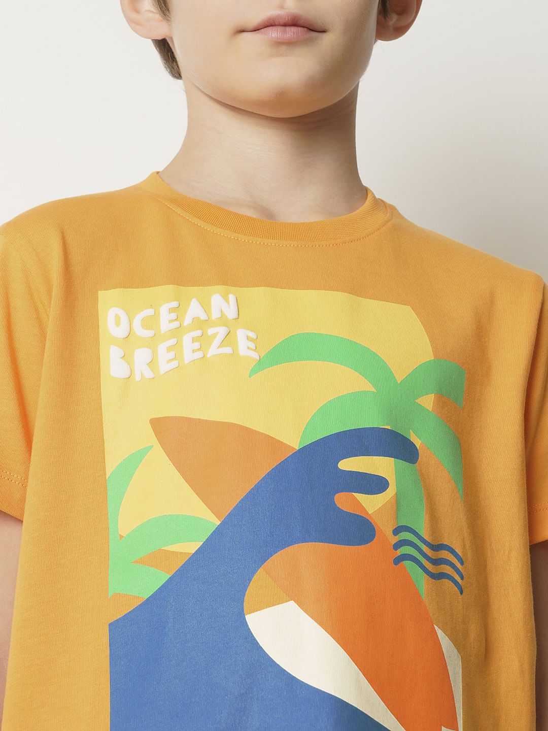 Boys Orange Ocean Breeze Crew Neck T-shirt