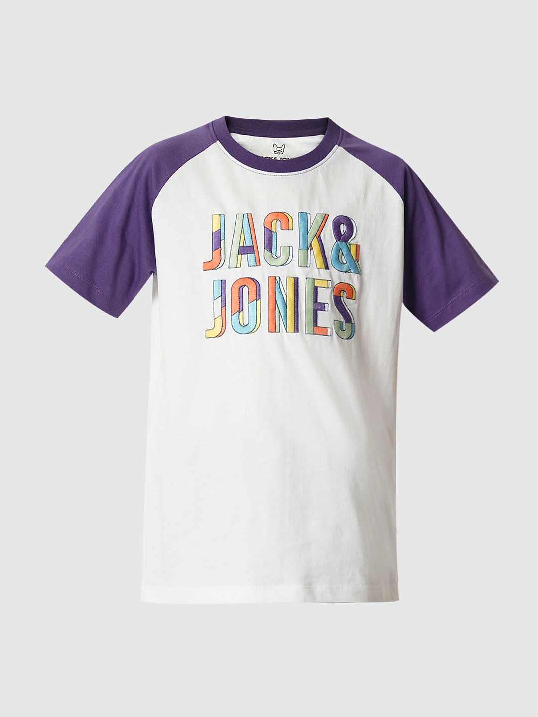 Boys White Colourblocked T-shirt