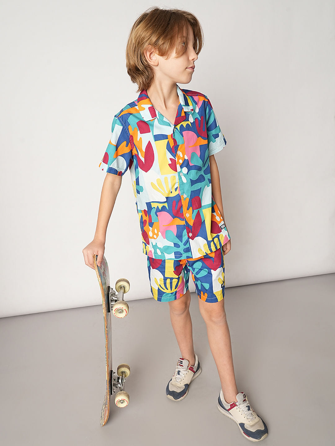 Boys Blue Printed Co-ord Set Shirt - 4/5Y