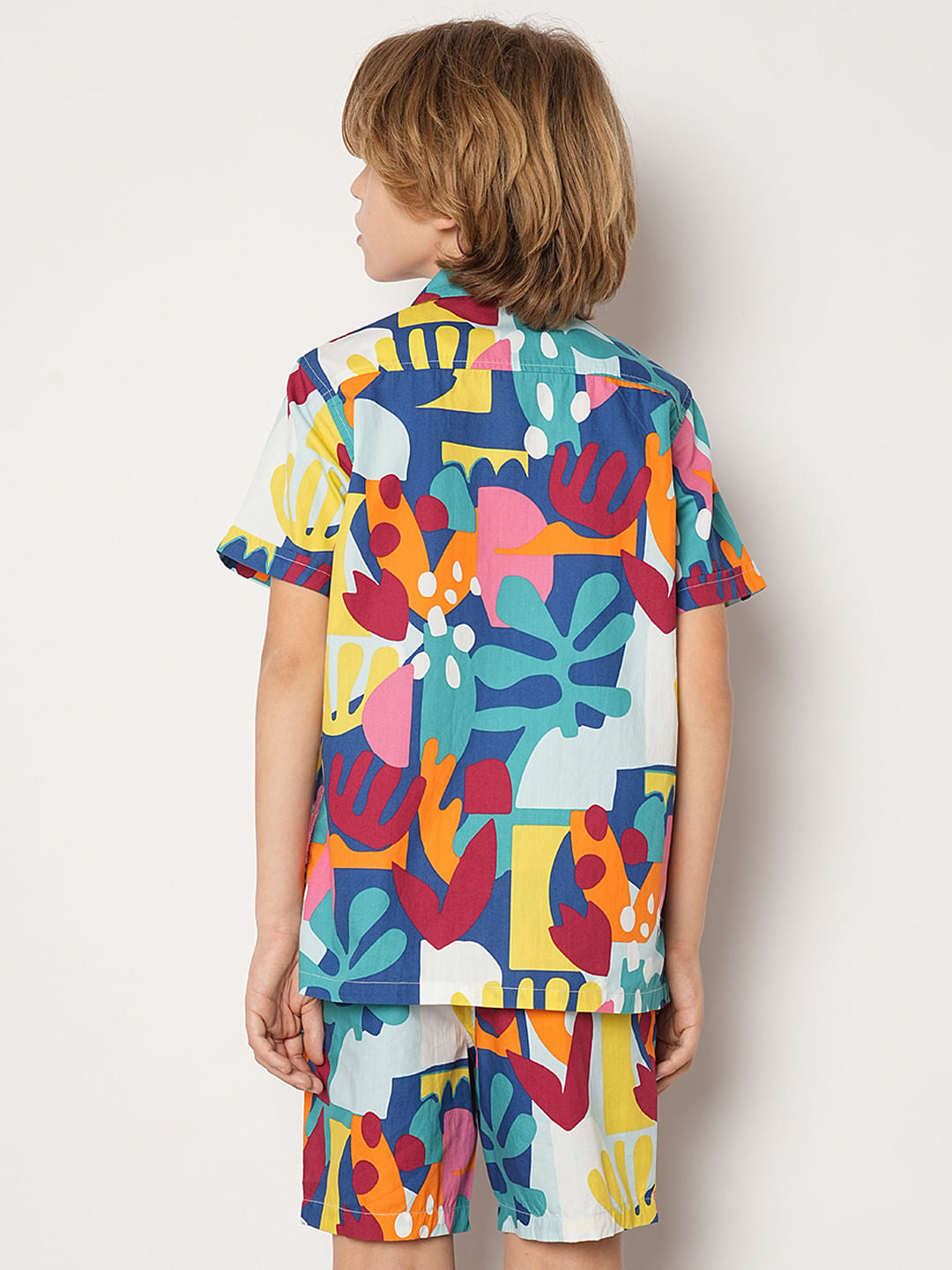 Boys Blue Printed Co-ord Set Shirt