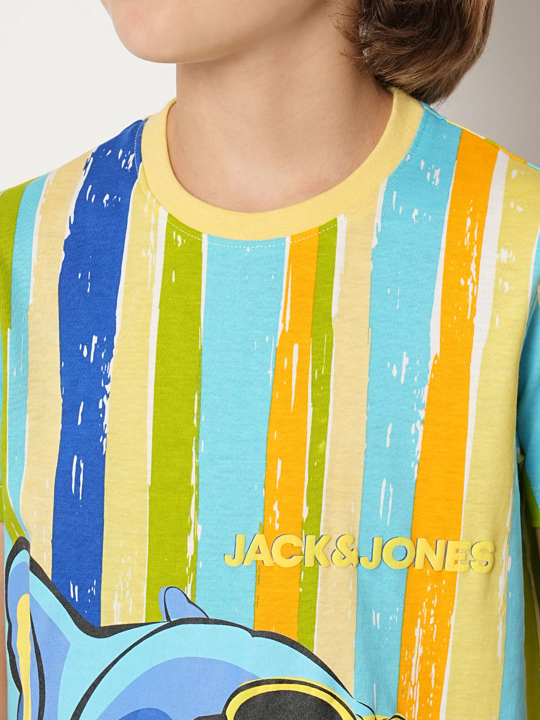 Boys Yellow Striped Knit Co-ord Set T-shirt