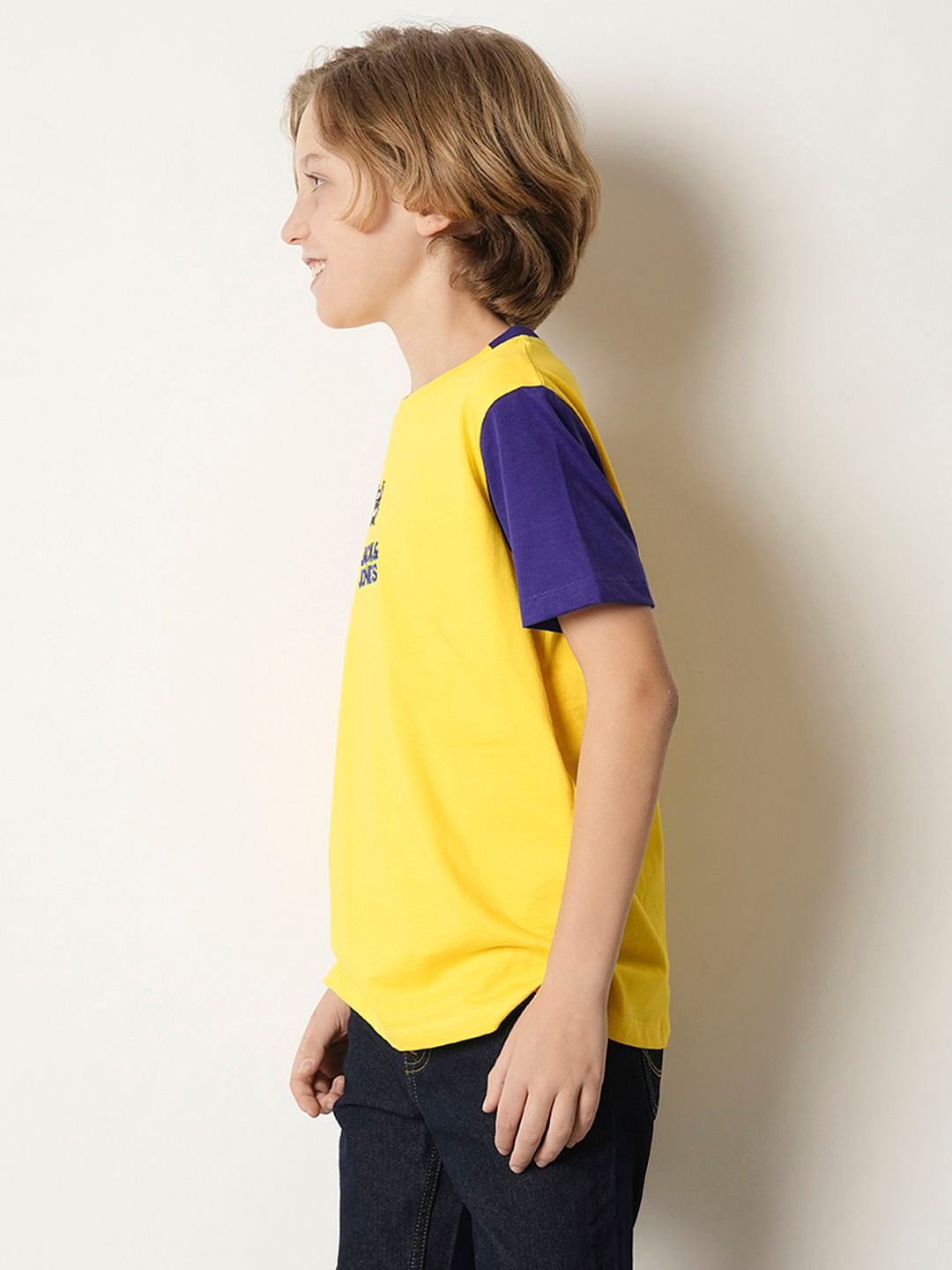 Boys Yellow Colourblocked T-shirt