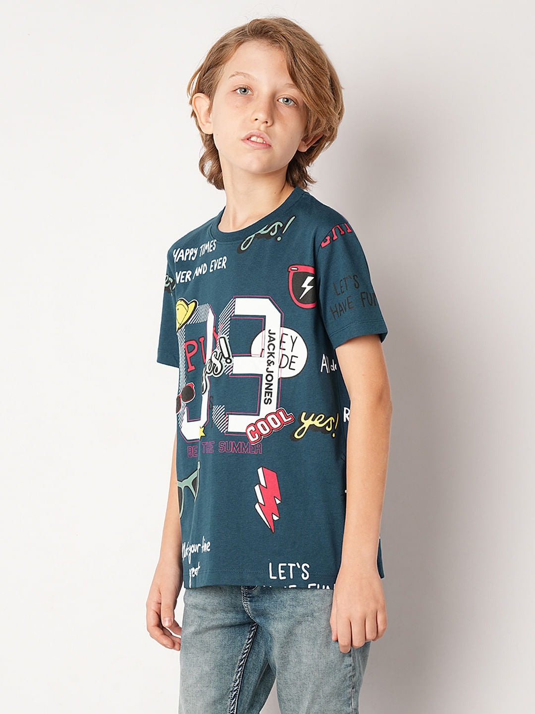 Blue Varsity Print T-Shirt