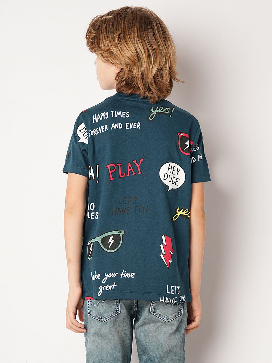 Blue Varsity Print T-Shirt