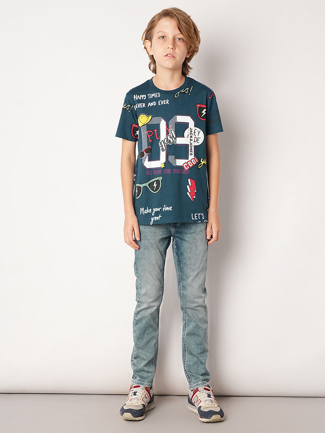 Blue Varsity Print T-Shirt